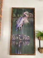 Old Wood Delaware OW Canvas Wall Art Regal Blue Heron 48.5x25.5