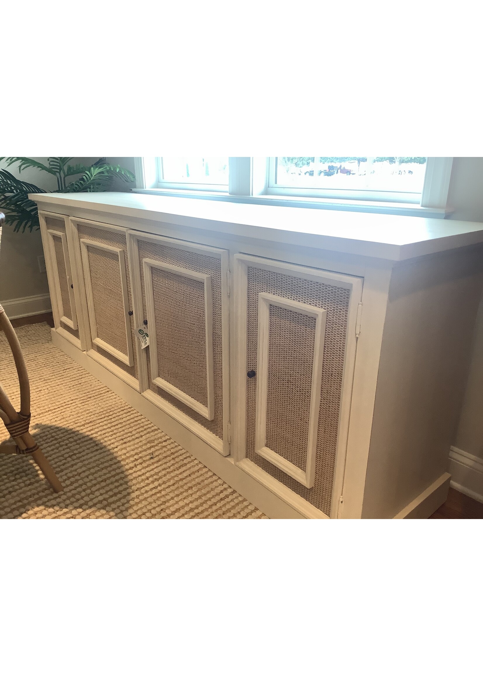 Jeffan International Atlantis 4 Door Sideboard w/Weave Inset Doors 87x19x34