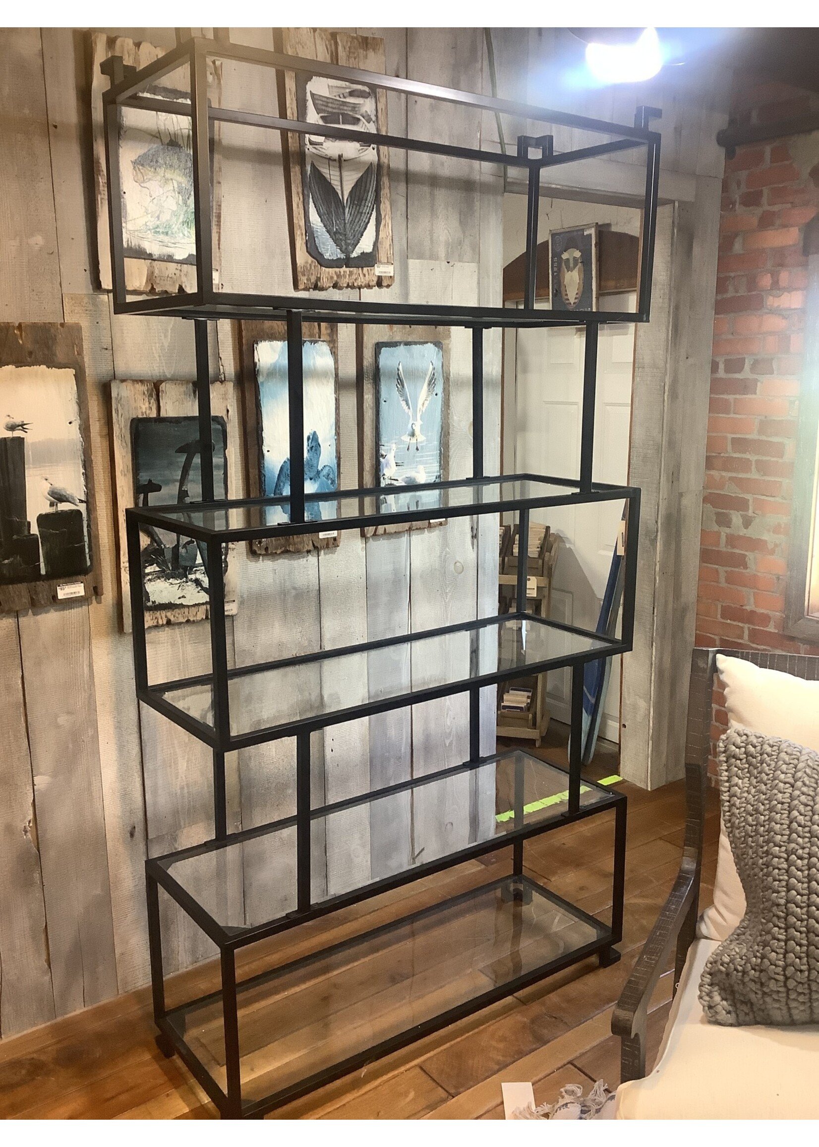 Crestview Collection Iron & Glass Bookshelf 44x16x82
