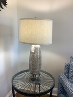 Crestview Collection Ceramic Silver Lamp  w/ Linen Shade