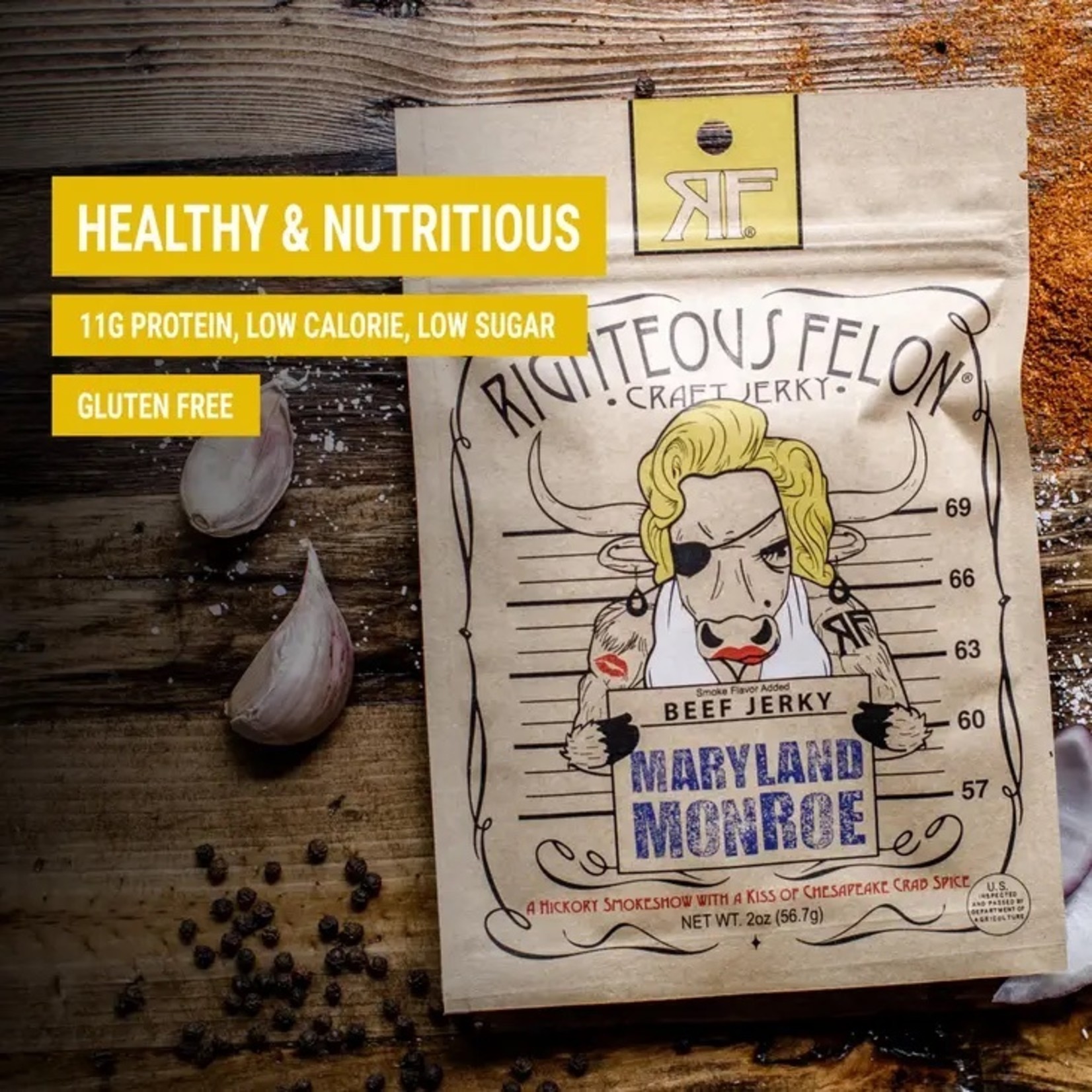 RTZN Brands - Righteous Felon Craft Jerky Righteous Felon-Maryland Monroe Beef Jerky