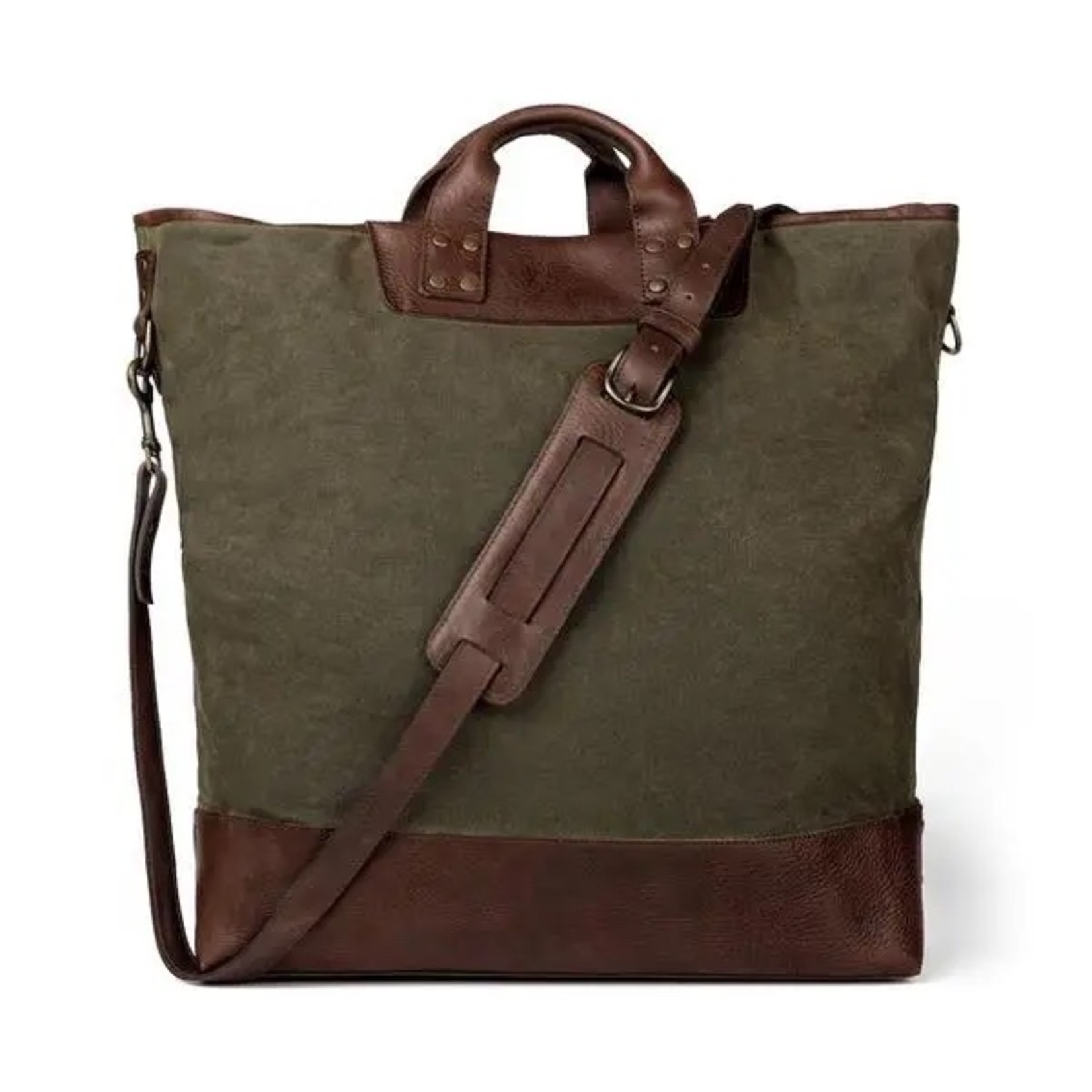 Mission Mercantile Heritage Waxed Canvas Ice Block Tote Bag (SMOKE/FOREST)