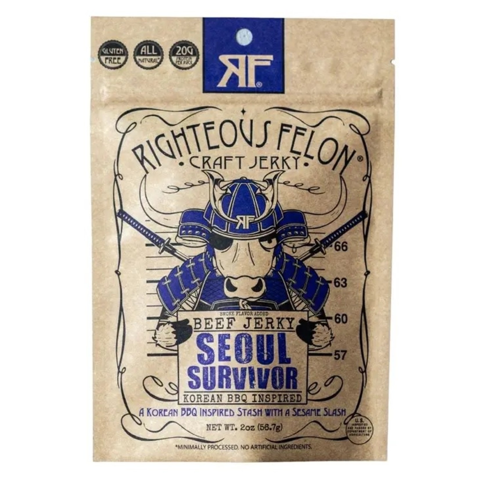 RTZN Brands - Righteous Felon Craft Jerky Righteous Felon - Seoul Survivor Beef Jerky