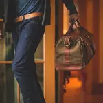 Will Leather Goods Canvas and Leather Travel Duffle-Tobacco/Cognac