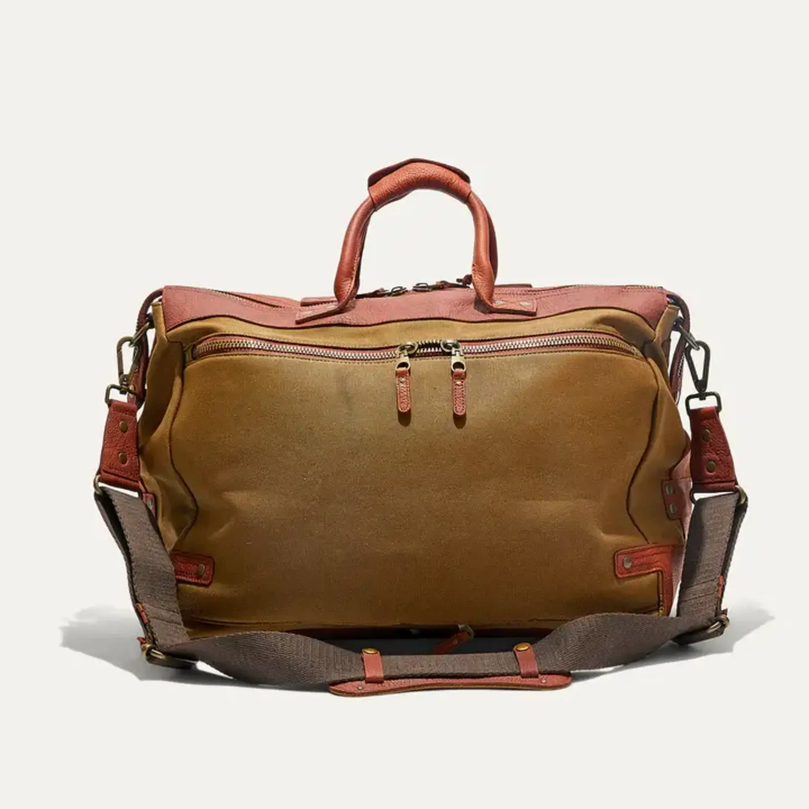 Will Leather Goods Canvas and Leather Travel Duffle-Tobacco/Cognac