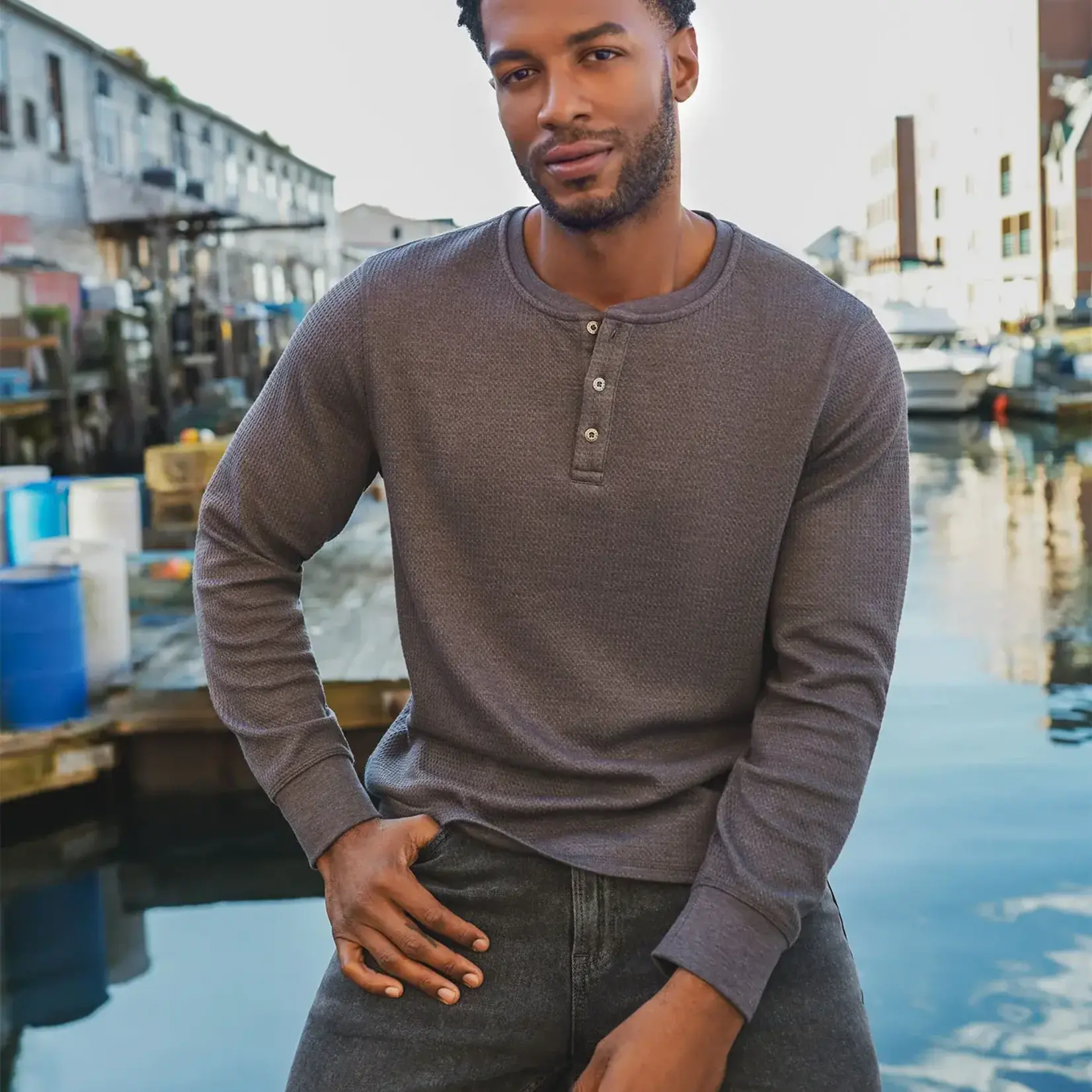 Flag and Anthem Chatsworth LS Soft Waffle Henley