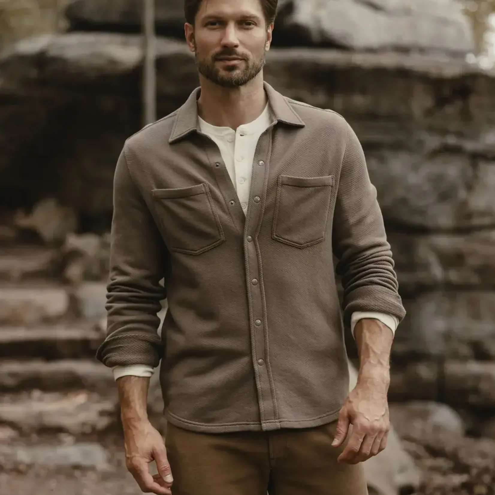 The Normal Brand Looped Terry Button Up