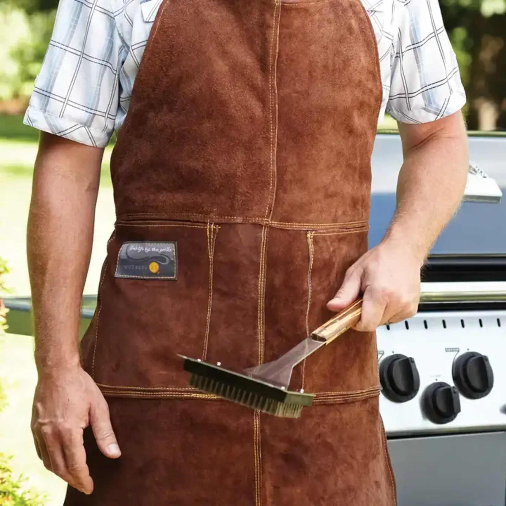 Fox Run - Outset Brown Leather Grill Apron