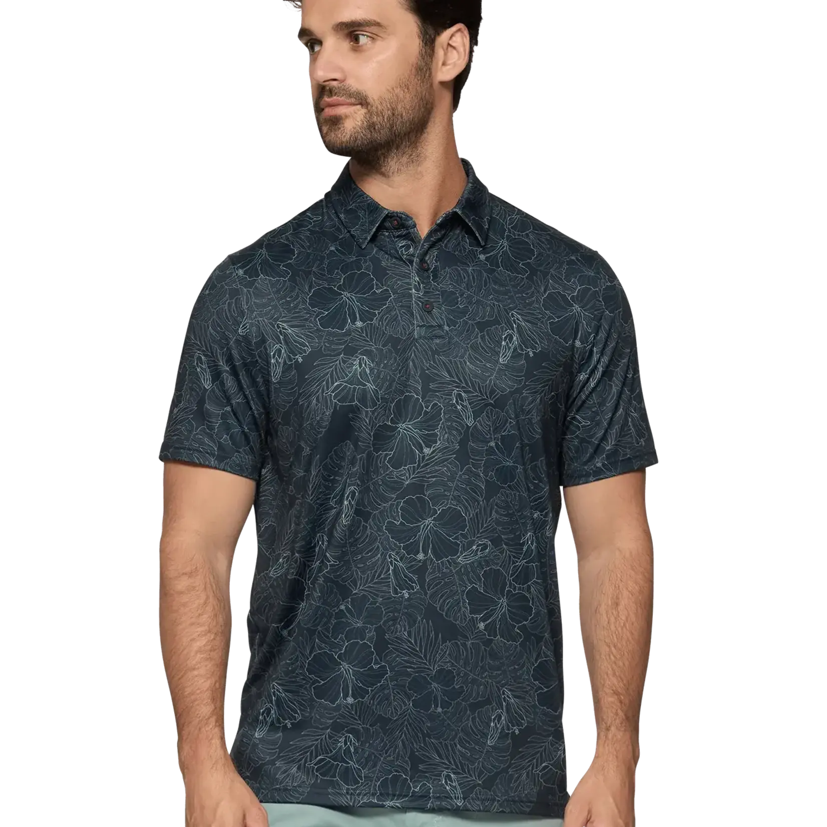 Flag and Anthem Manteca SS All Over Floral Performance Polo