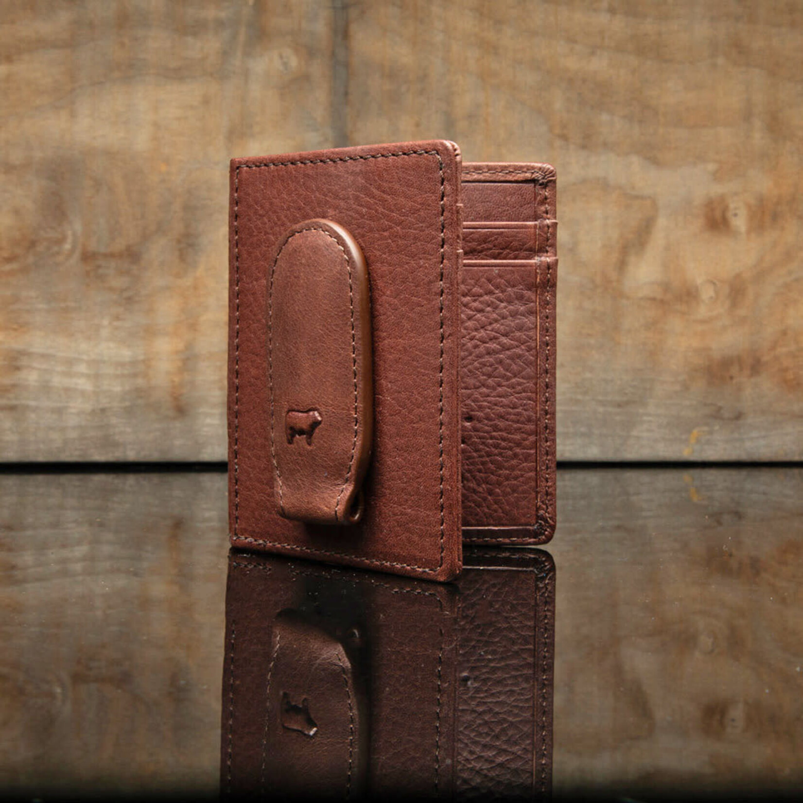 Will Leather Goods Classic Leather Money Clip Wallet- Cognac
