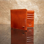Will Leather Goods Italian Glazed Calf Skin Billfold w/ID - Cognac