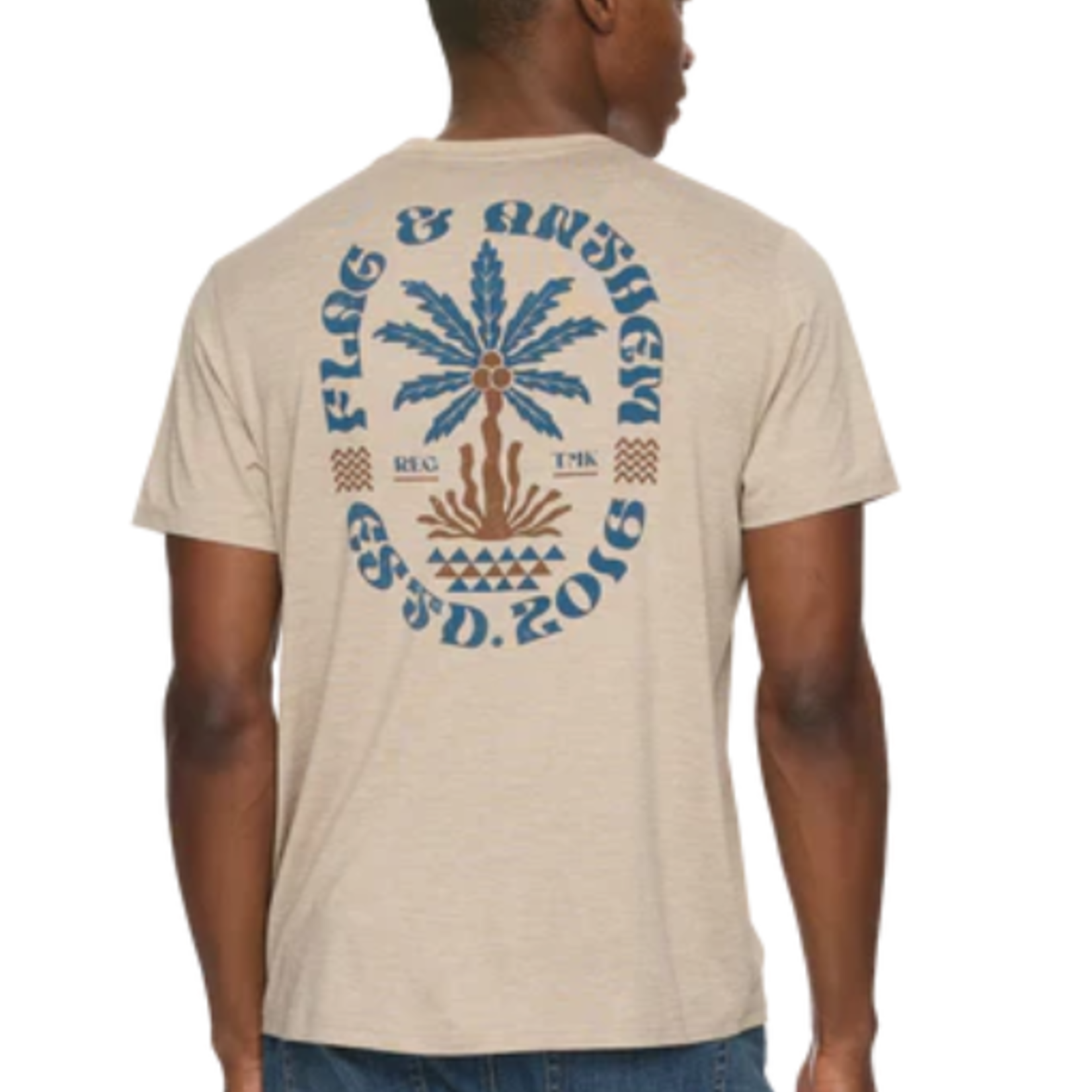 Flag and Anthem Palm Tree Tee: Oatmeal