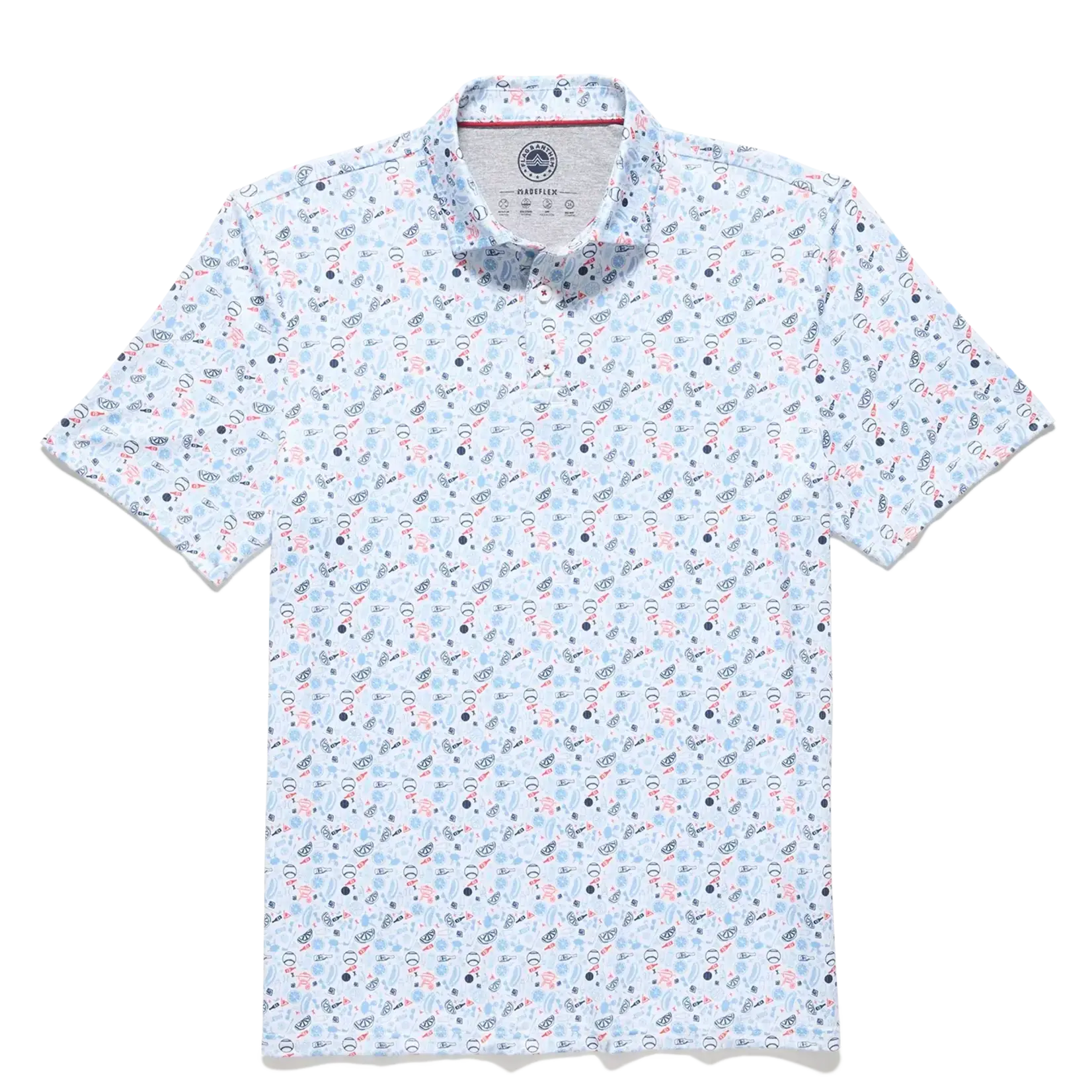 Flag and Anthem Chester Americana BBQ Print Polo