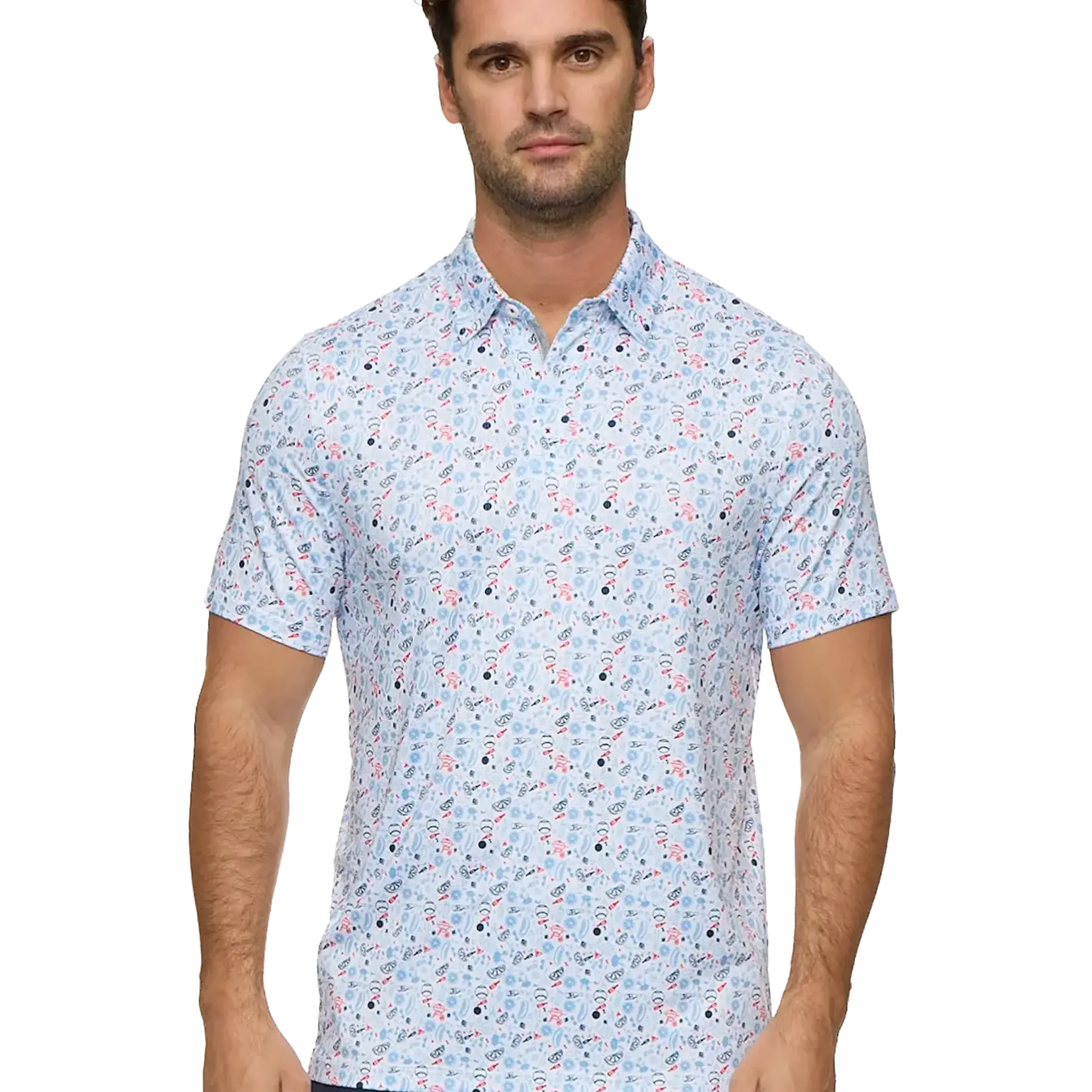 Flag and Anthem Chester Americana BBQ Print Polo