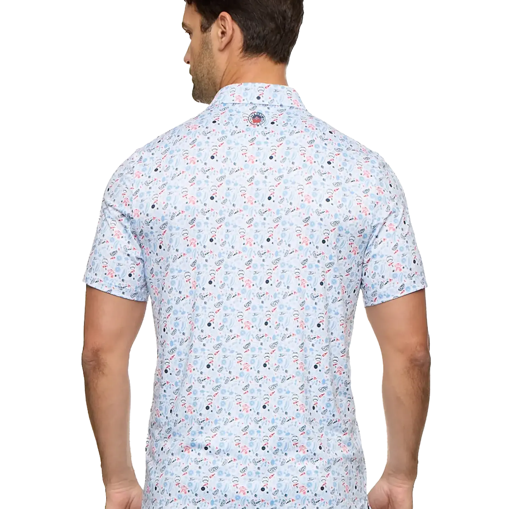 Flag and Anthem Chester Americana BBQ Print Polo