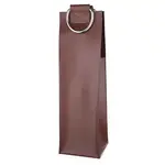 Viski Faux Leather Single Bottle Wine Tote - Brown