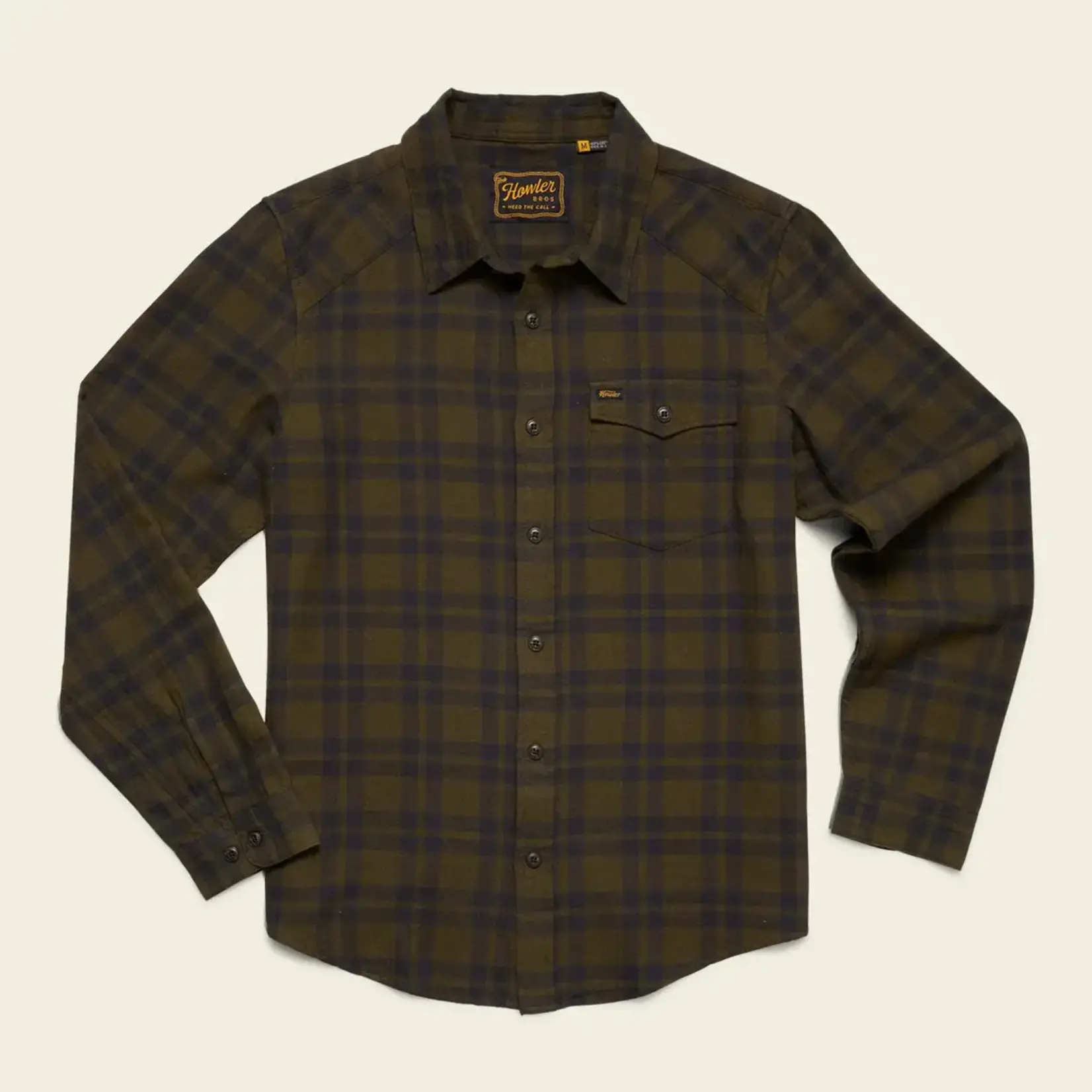 Howler Bros. La Grange Lightweight Flannel - Cohen Plaid: Dark Olive