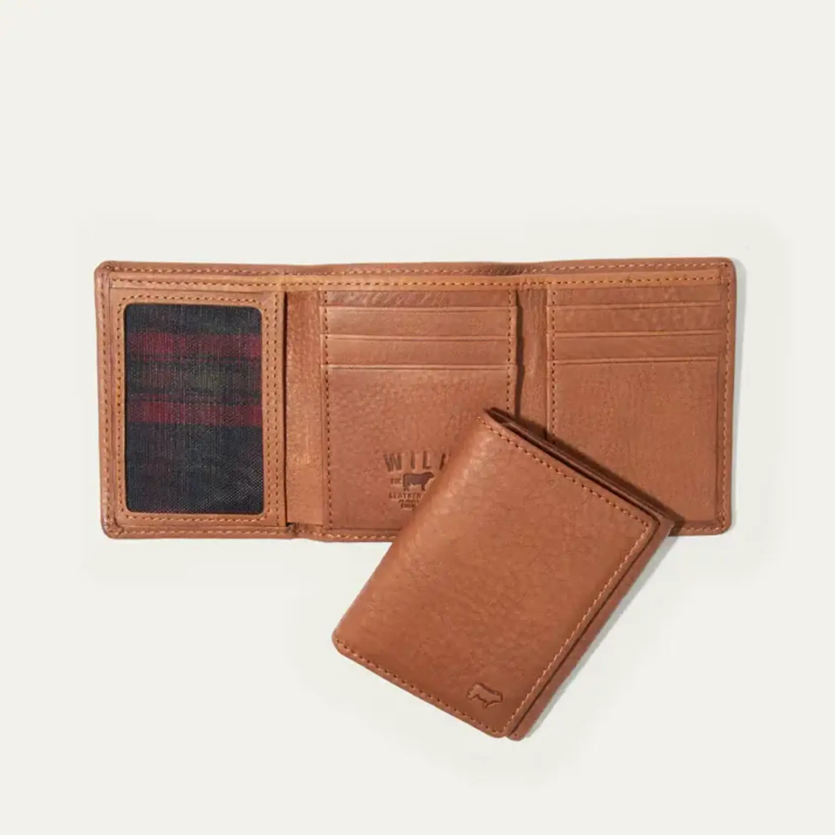 Will Leather Goods Classic TriFold Leather Wallet- Tan
