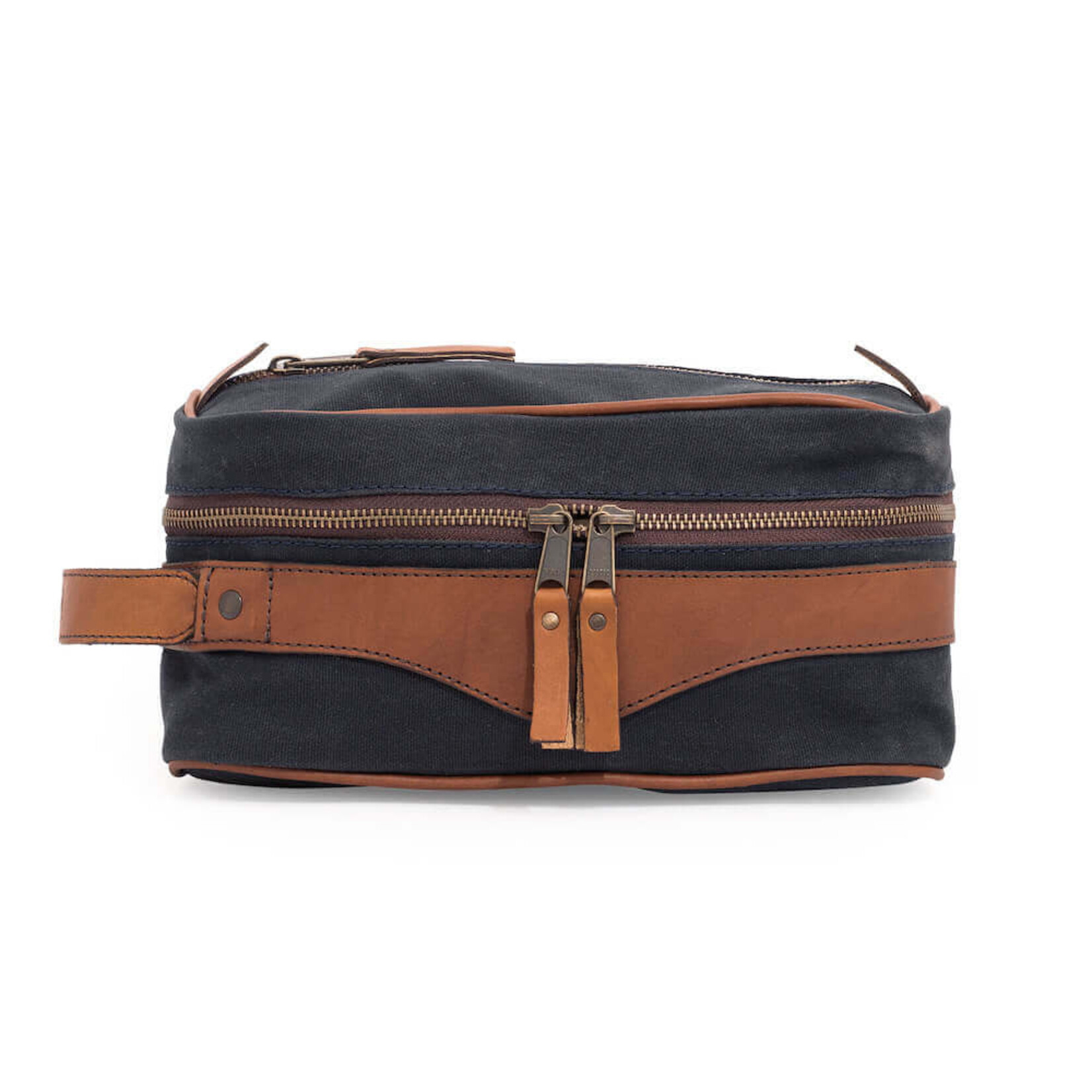 Mission Mercantile Campaign Waxed Canvas Square Shave Kit - Hickory and Navy