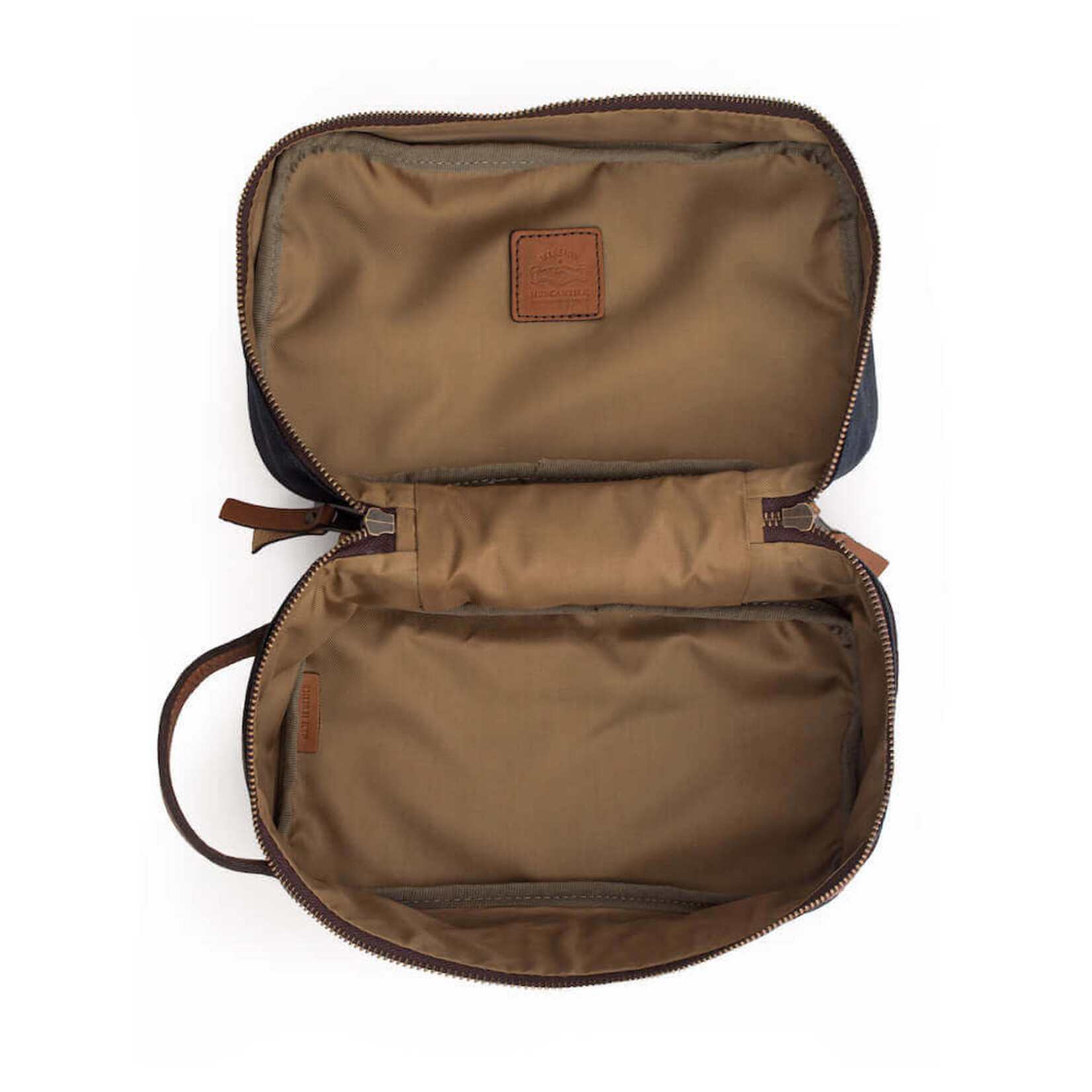 Mission Mercantile Campaign Waxed Canvas Square Shave Kit - Hickory and Navy