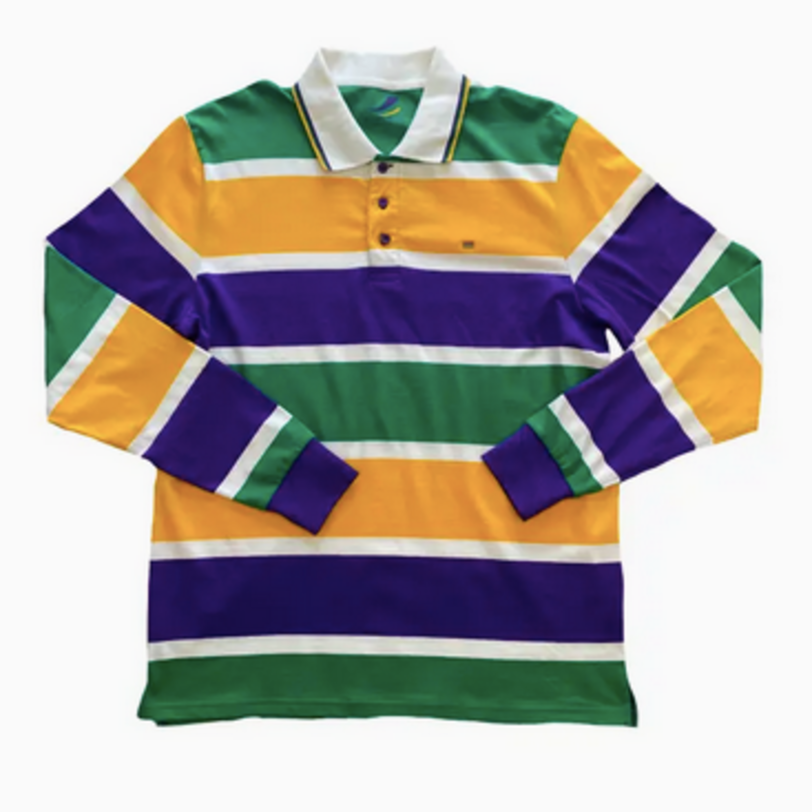 Mardi Gras Connections Thick Stripe Rugby Shirt - Mardi Gras