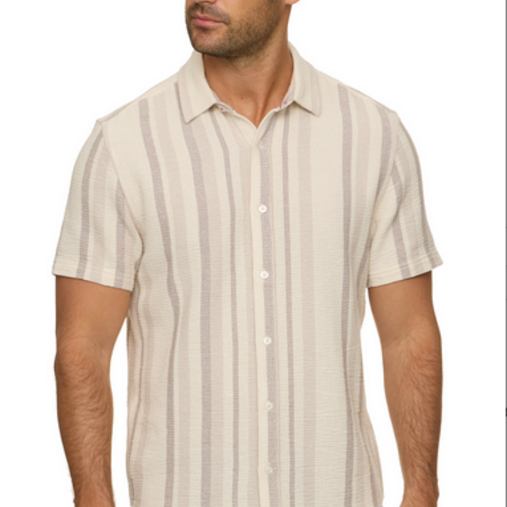 Flag and Anthem Orleans SS Stripe Textured Shirt