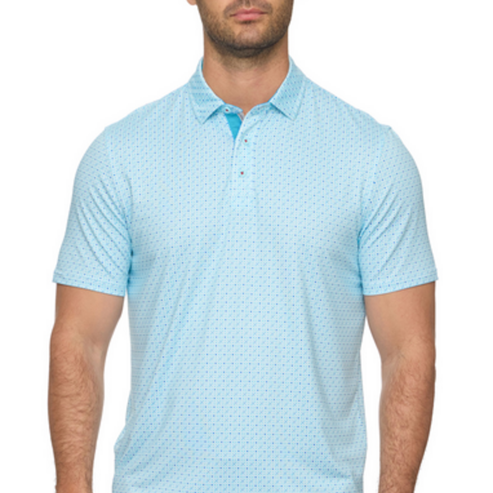 Flag and Anthem Emeryville SS Geo Print Performance Polo
