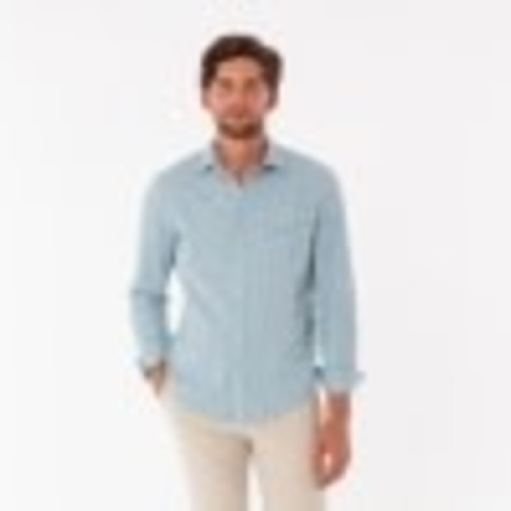 Criquet SEERSUCKER LONG SLEEVE PERFORMANCE PEARL SNAP