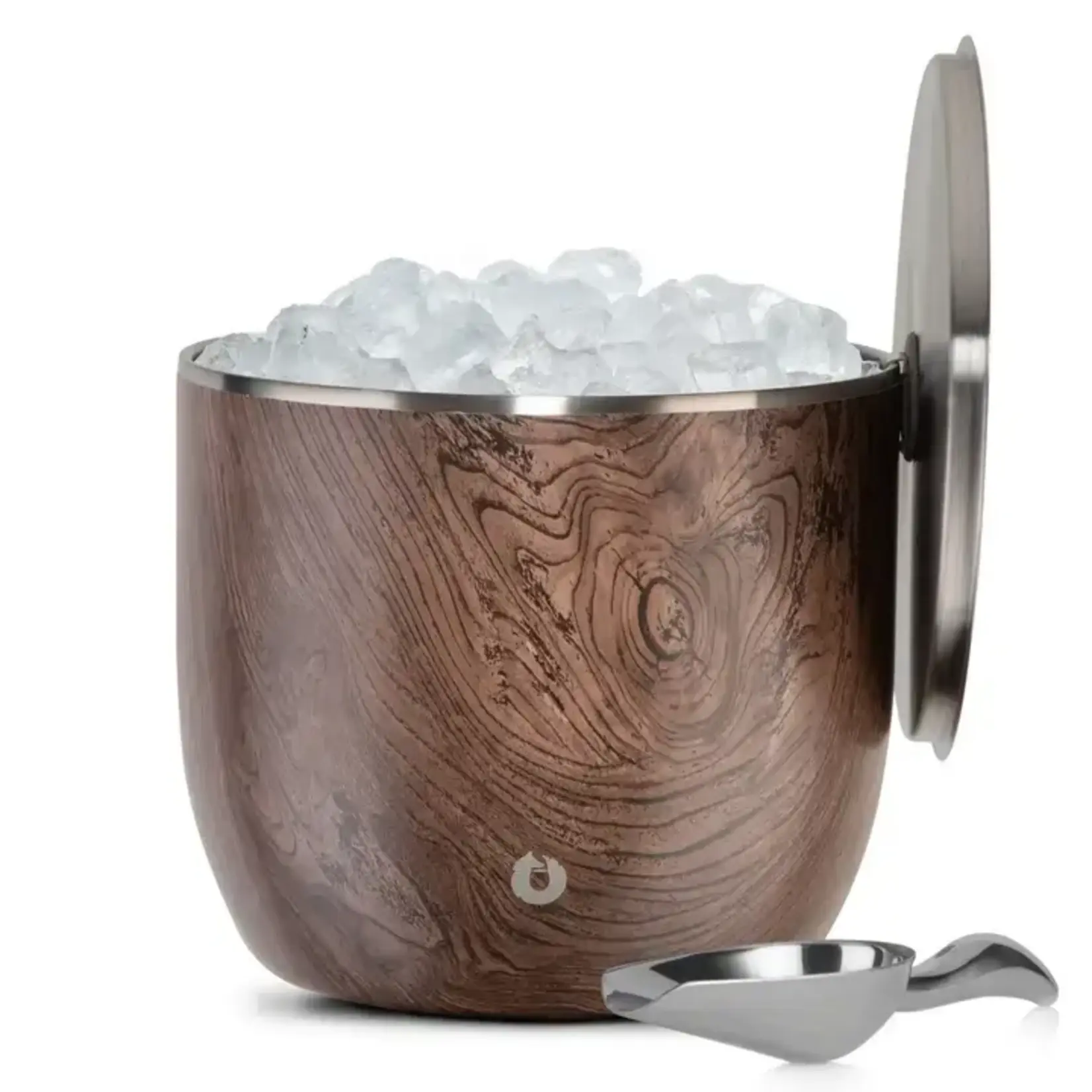 Snowfox Stainless Steel XL Ice Bucket with Lid & Ice Scoop