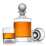 Godinger Crystal Golf Decanter and DOF Glass Set