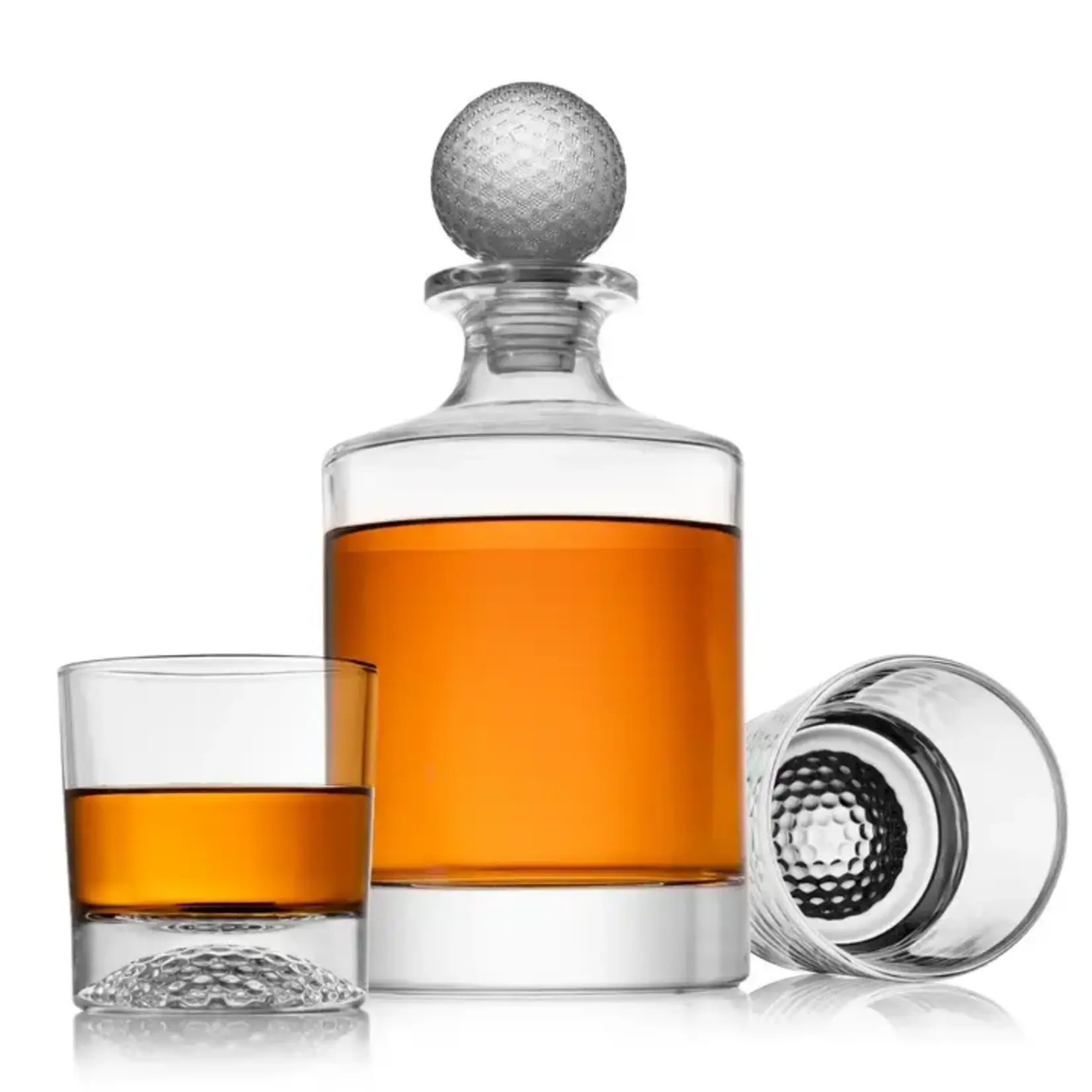 Godinger Crystal Golf Decanter and DOF Glass Set
