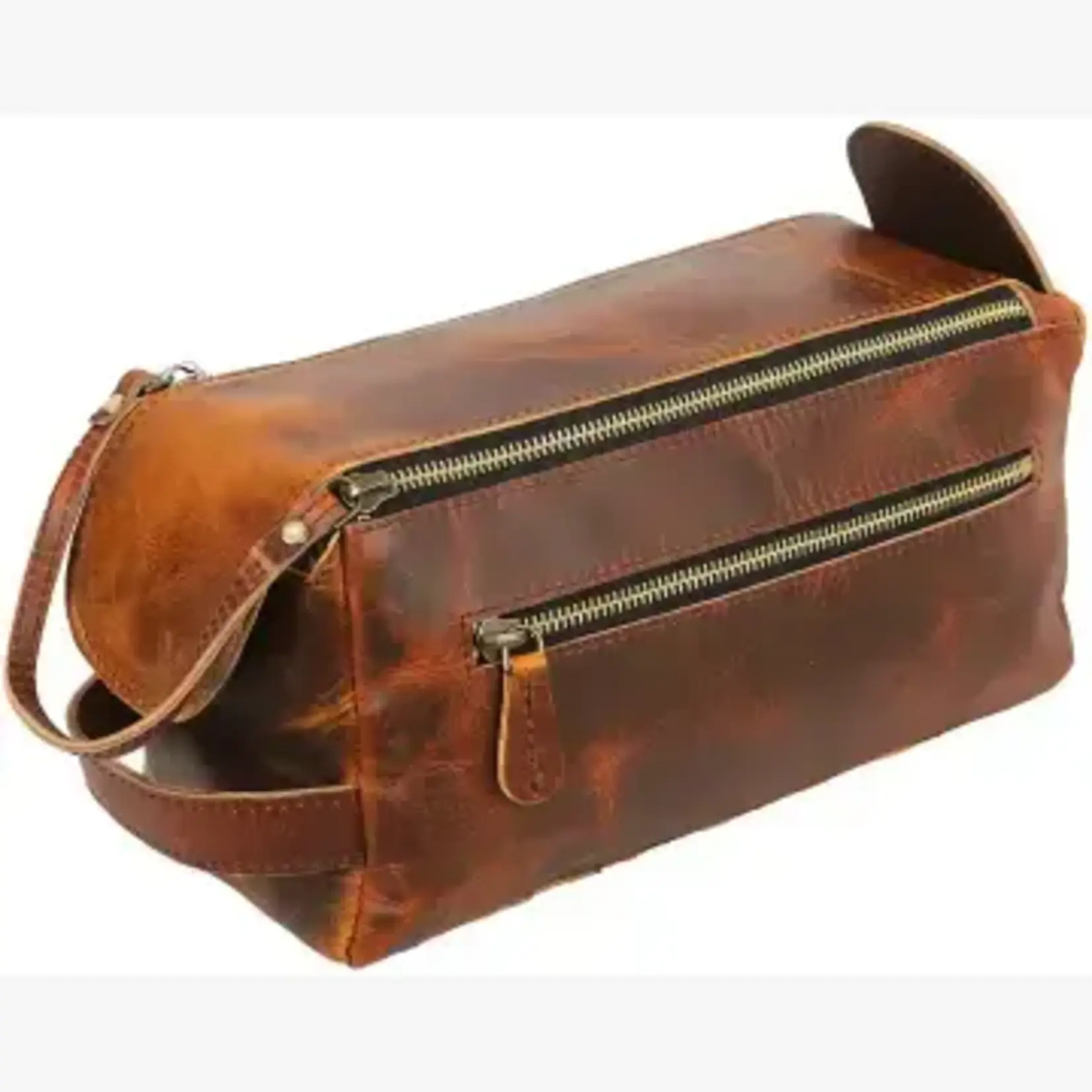 Handmade Vintage Leather Toiletry Bag – Dark Brown