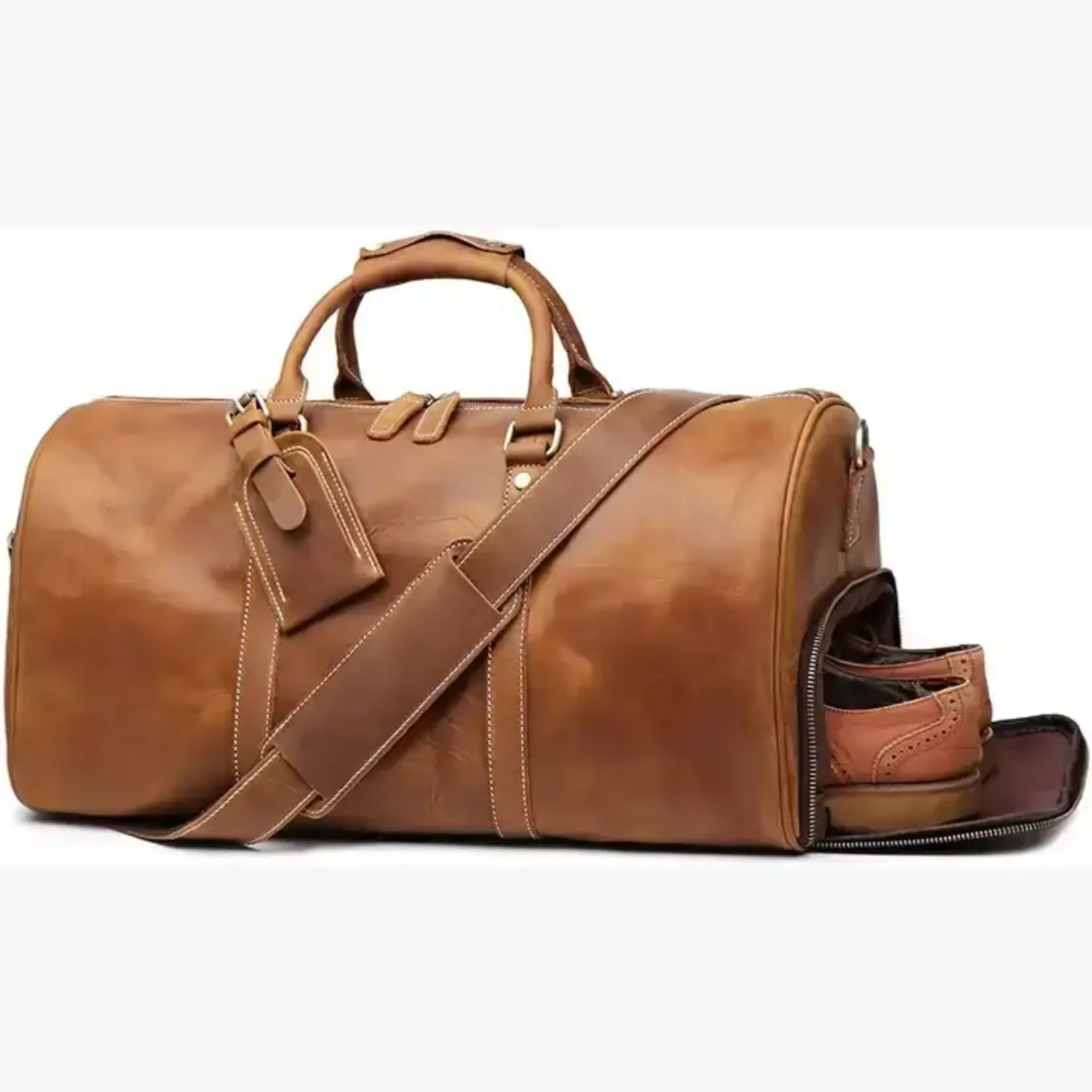 Large Duffel Luggage Travel Bag Tan Brown - 22" Inch