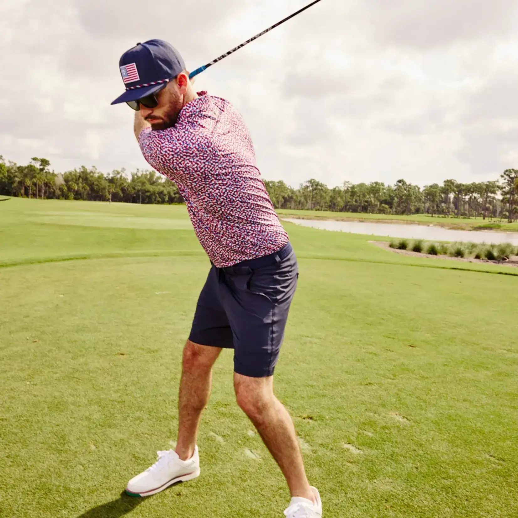 Flag and Anthem Winfield Multi Star SS Performance Polo