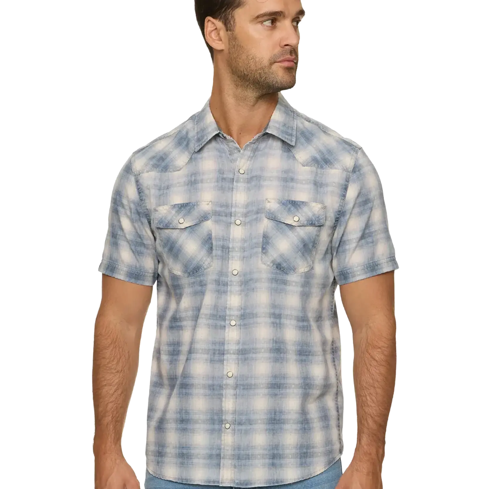 Flag and Anthem Bourne SS Vintage Soft Plaid Western Shirt