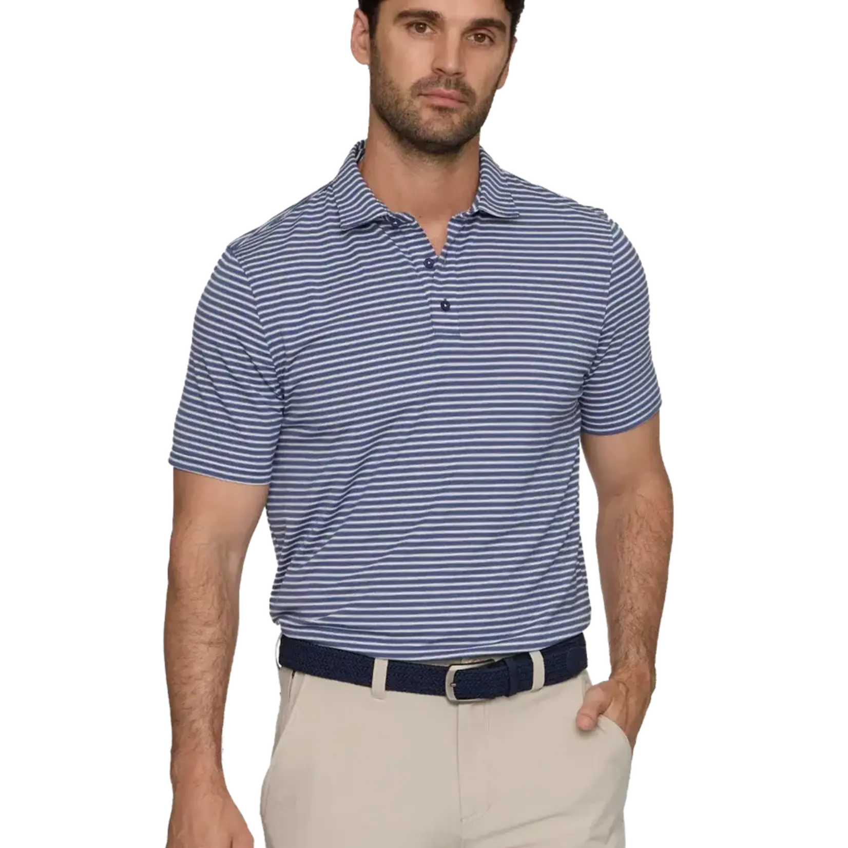 Flag and Anthem Elite Mini Stripe Performance Polo