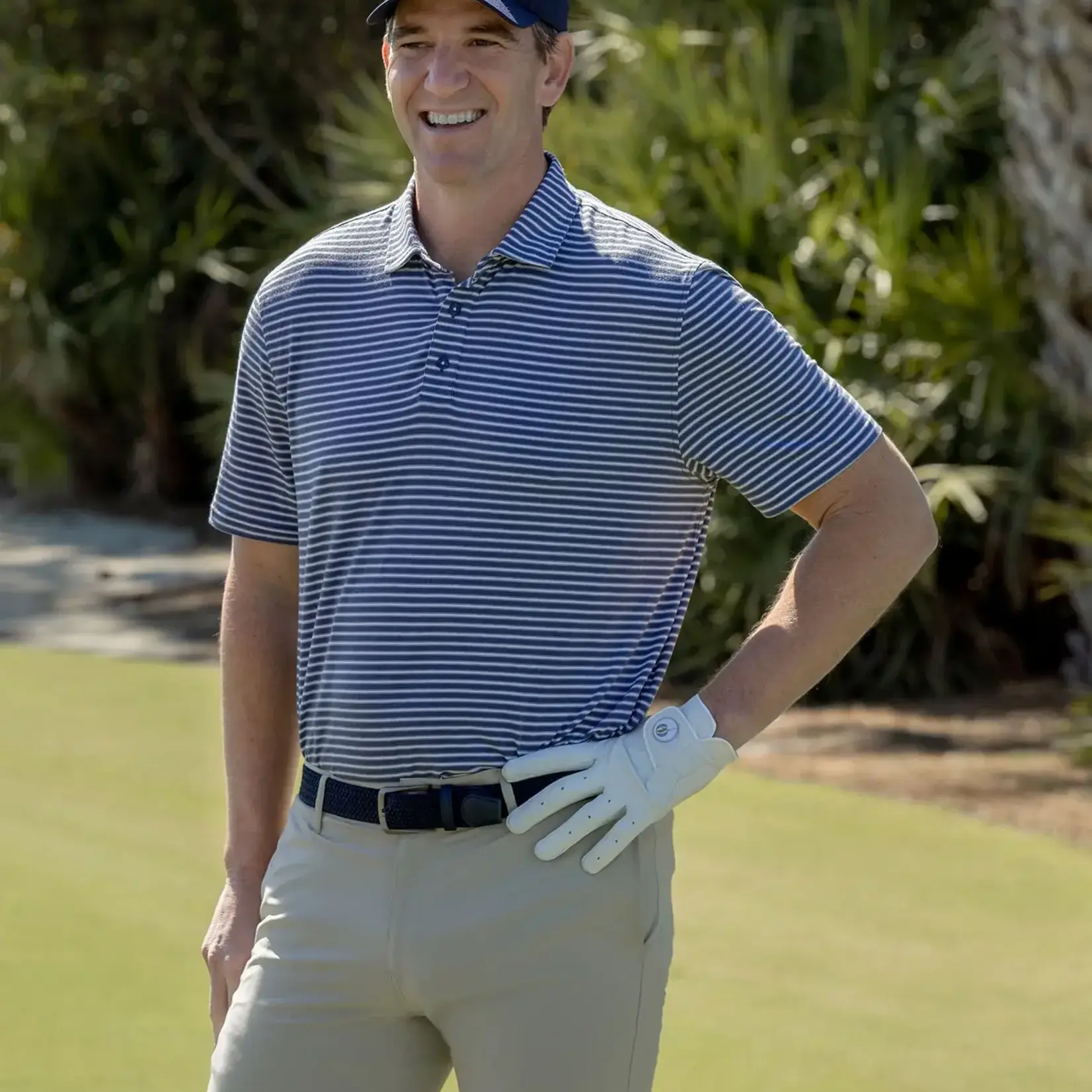 Flag and Anthem Elite Mini Stripe Performance Polo