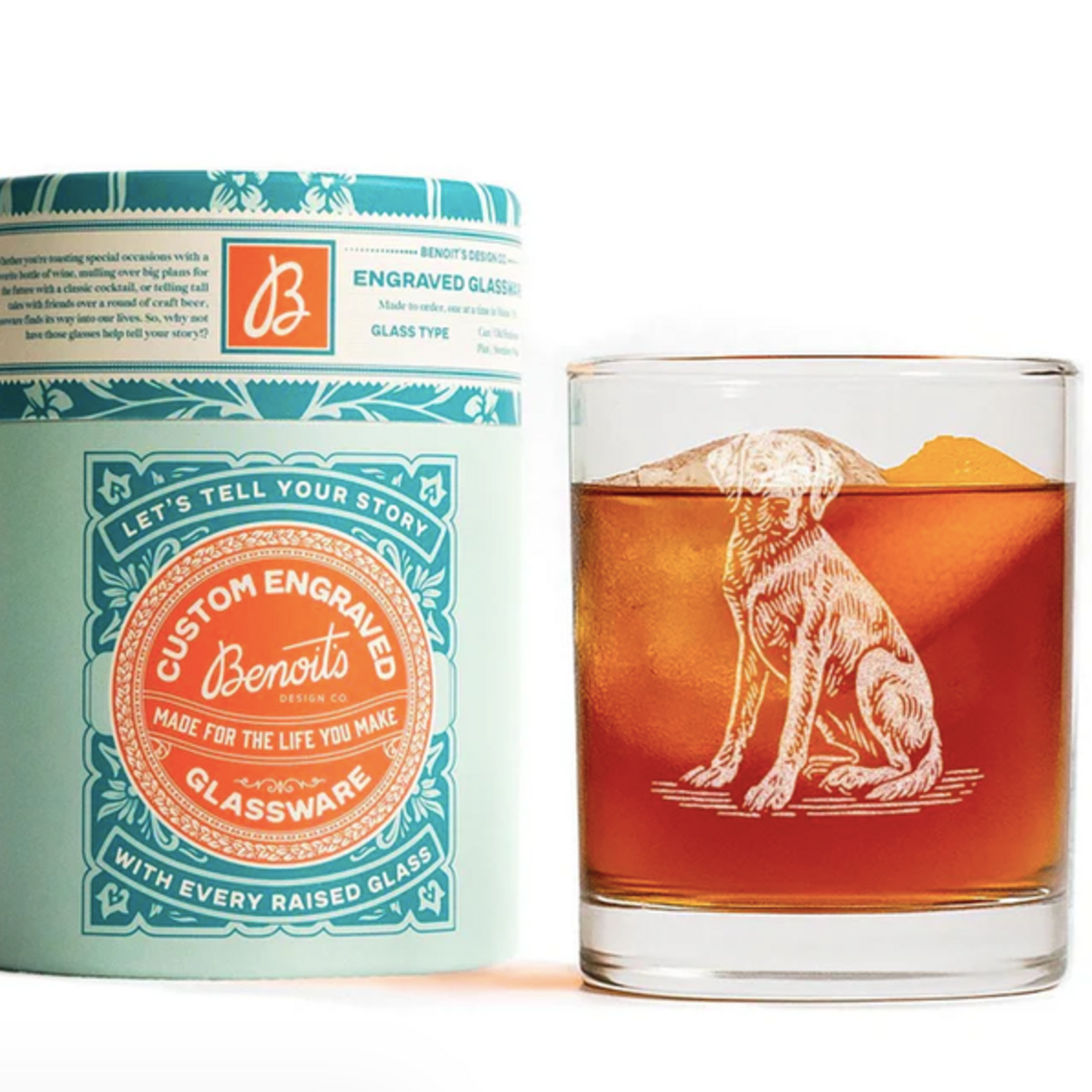 Benoit's Design Co. Labrador Retriever Dog Breed Glasses - Old Fashioned