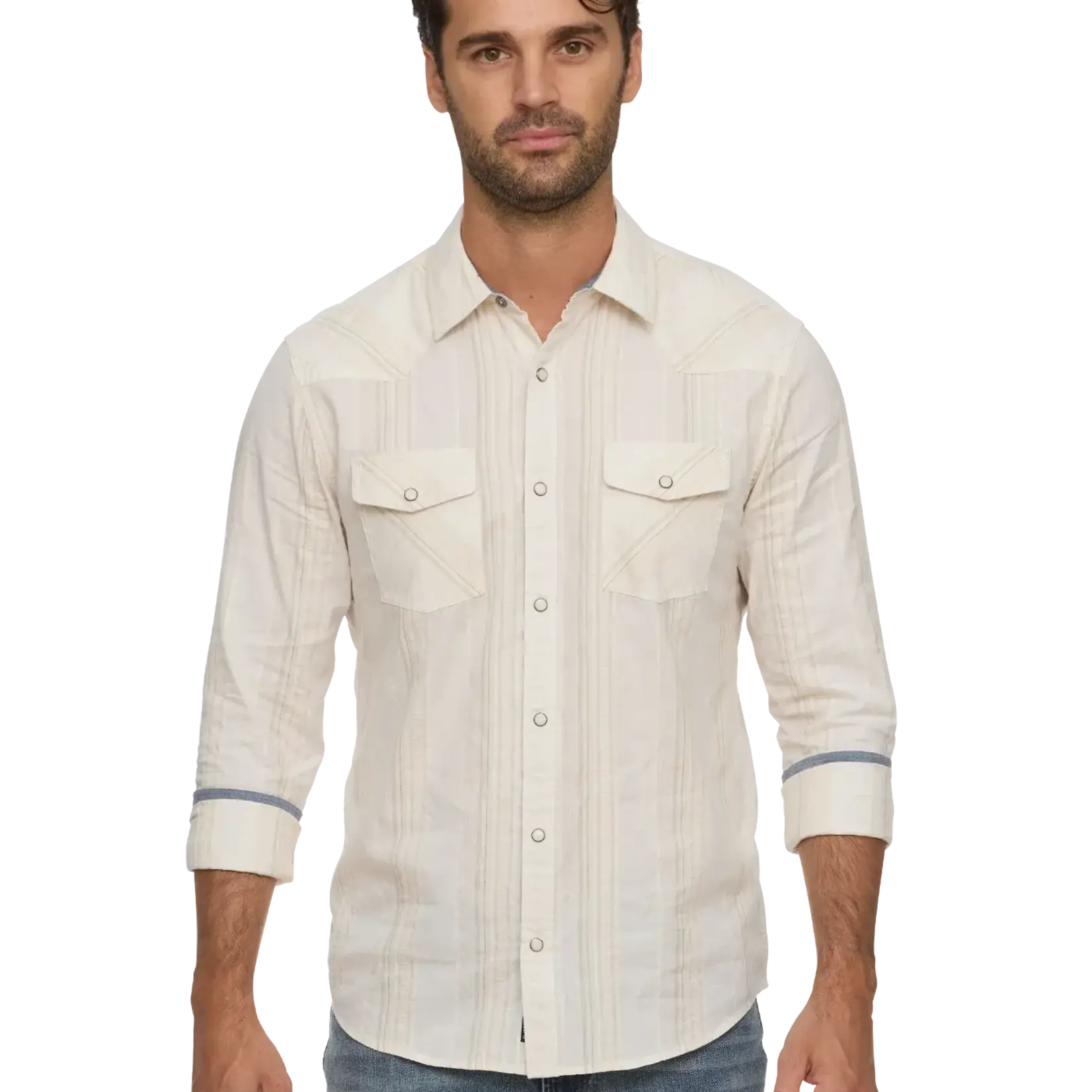 Flag and Anthem Desert Son Hueytown LS Textured Stripe Western