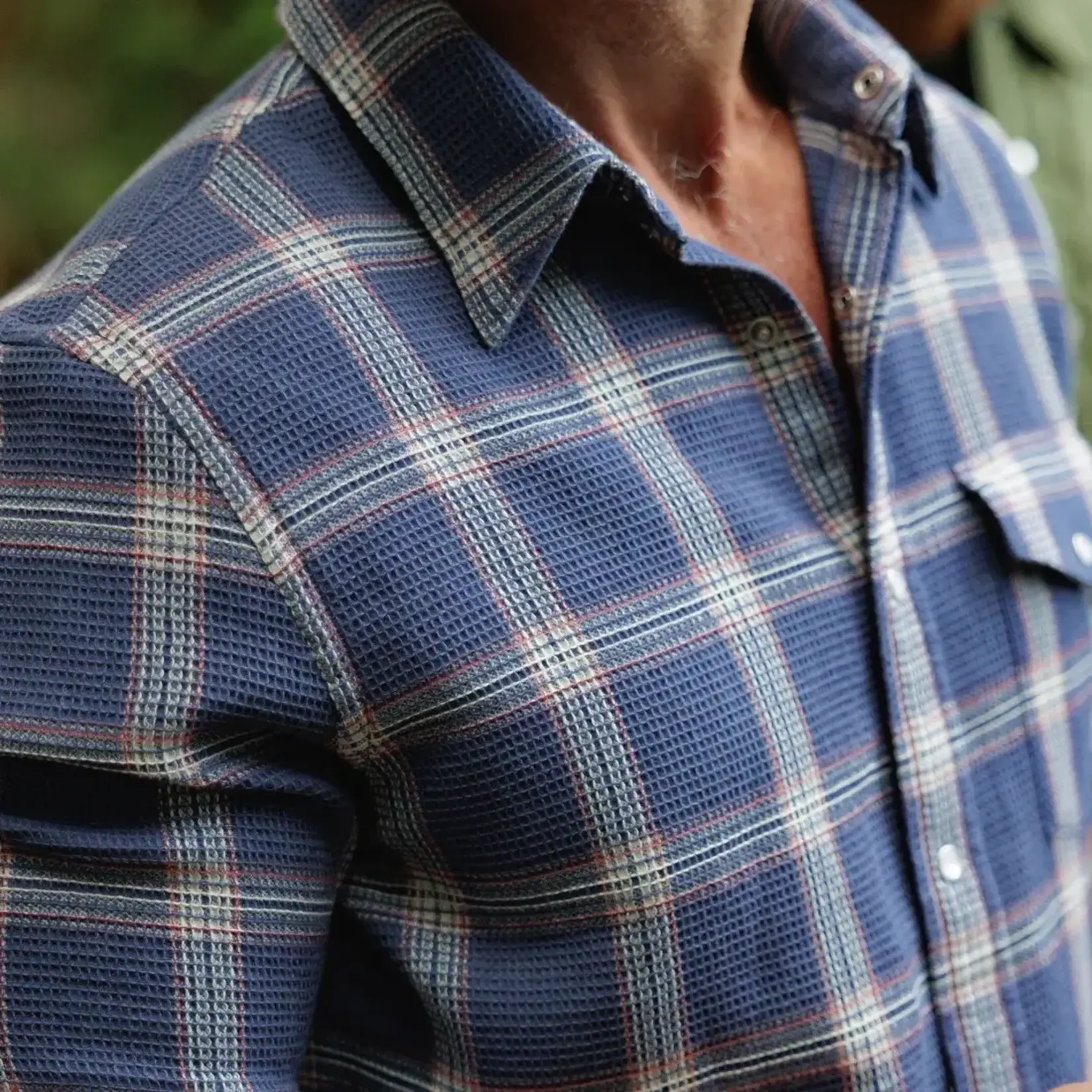 Criquet Waffle Plaid Pearl Snap