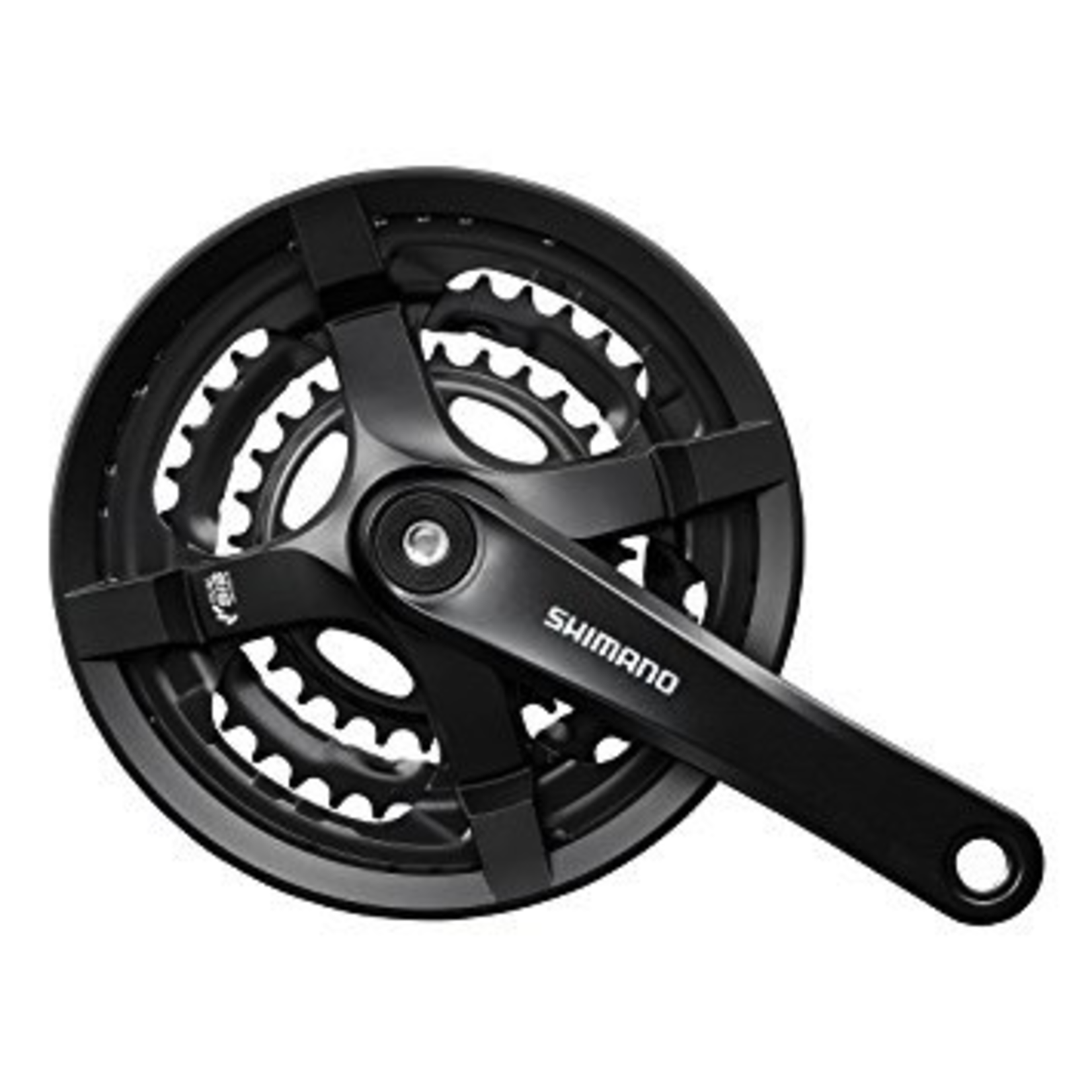 Shimano FRONT CHAINWHEEL, FC-TY501, FOR REAR 6/7/8-SPEED, 175MM, 48X38X28T W/CG, W/CRANK FIXING BOLT, BLACK