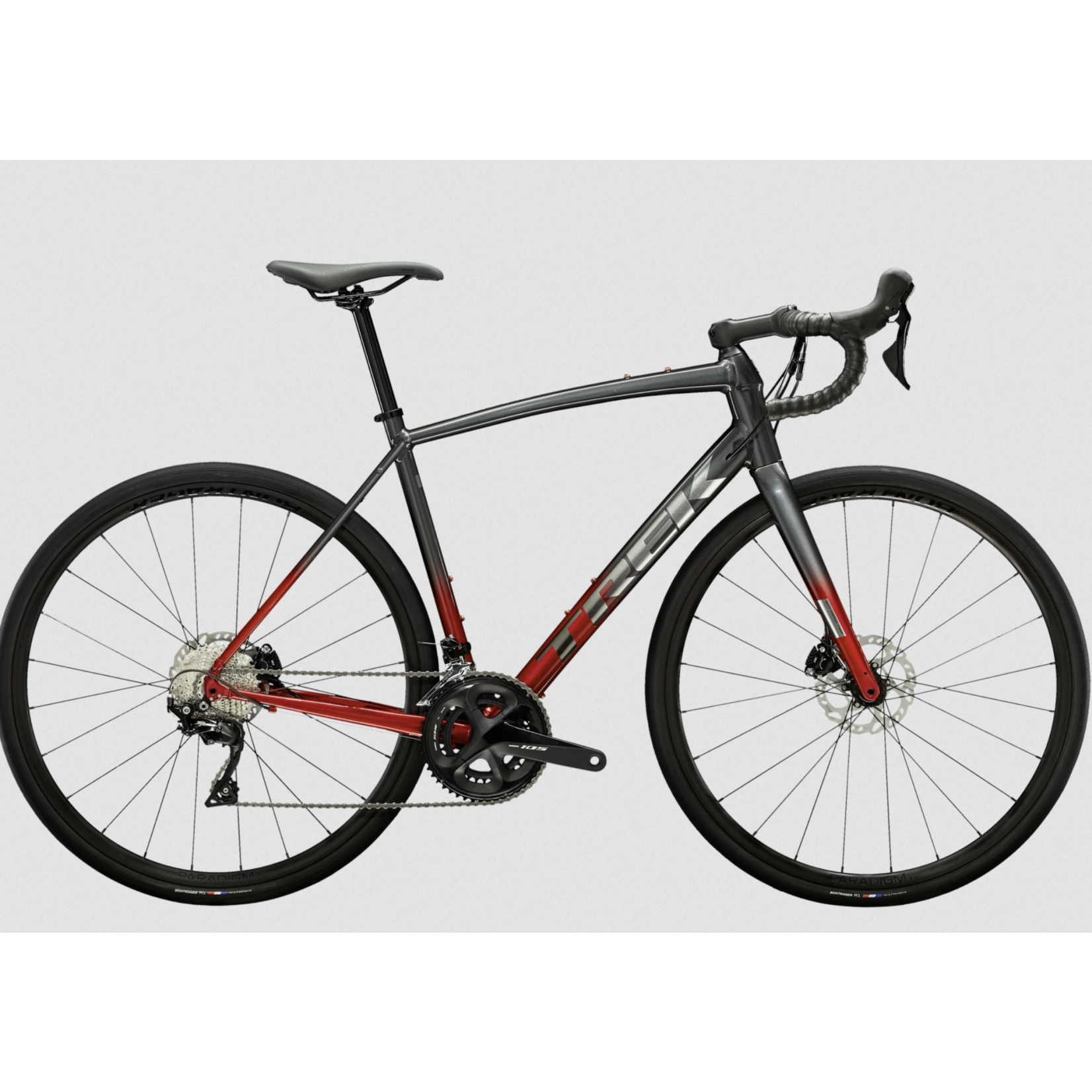 Trek Domane AL 5 56 Lithium Grey to Crimson Fade