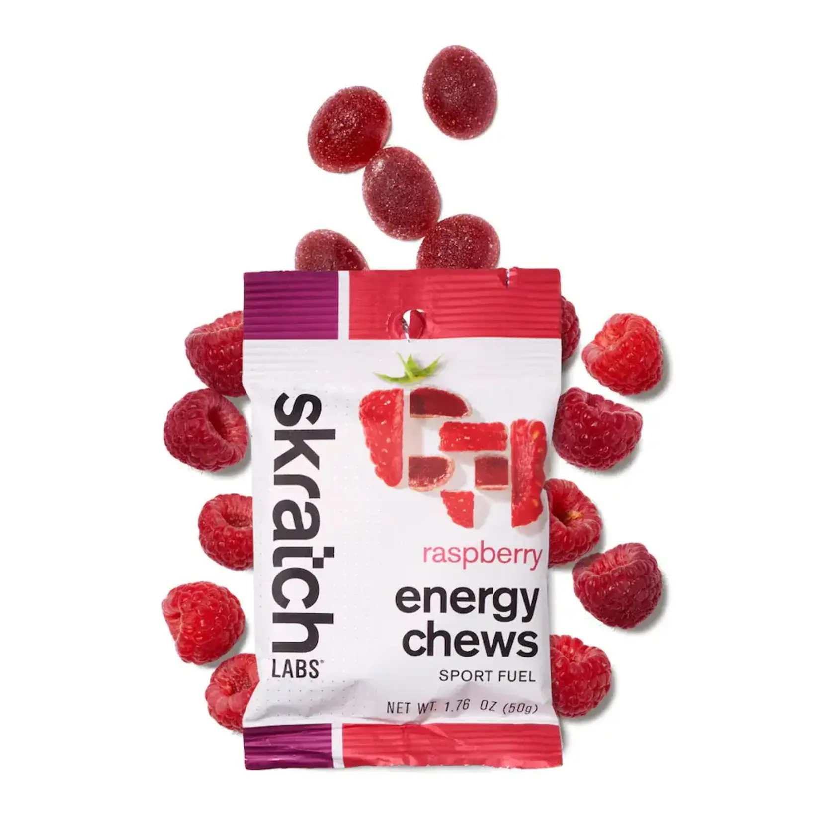 Sport Energy Chews, Raspberry, 50g