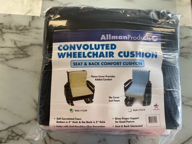 Convoluted Seat/Back Wheelchair Cushion With Fleece Cover