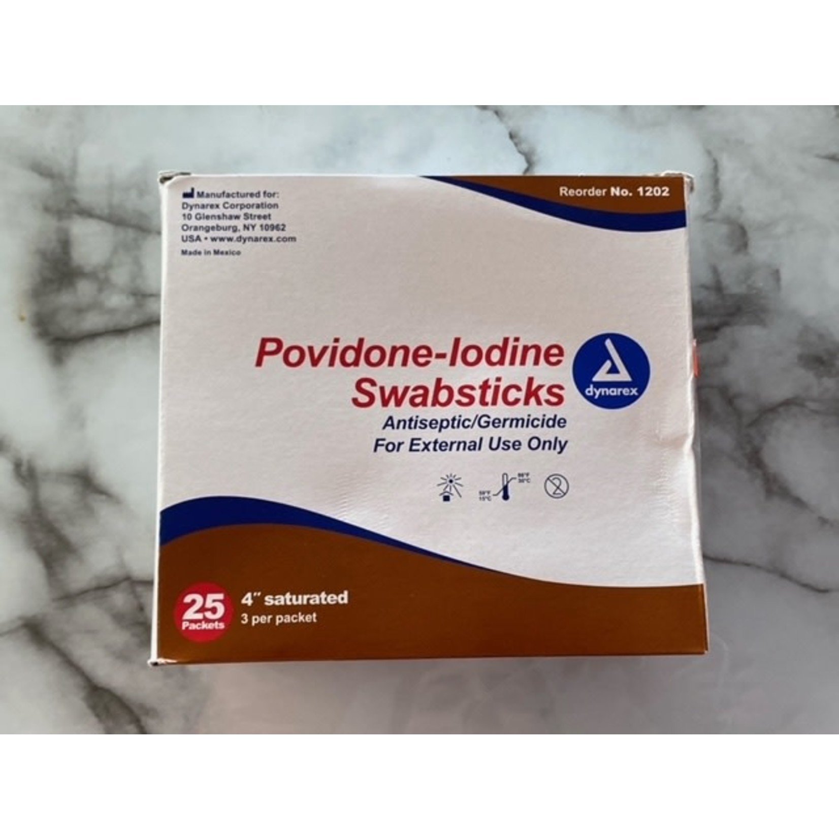 DYNAREX PACK OF 3 - DYNAREX POVIDONE-IODINE SWABSTICKS