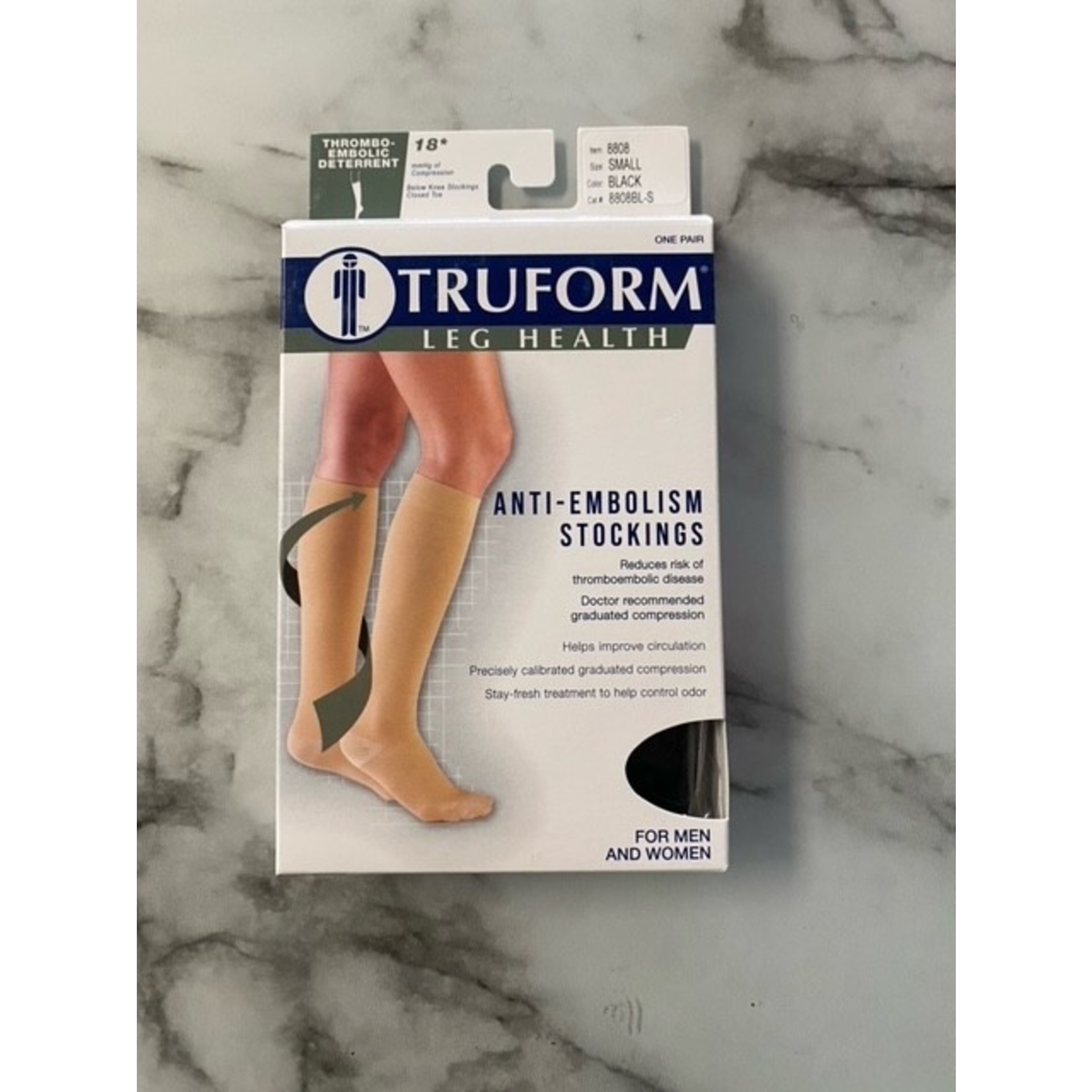 TRUFORM Unisex Knee High Anti-Embolism Stockings - Closed Toe - 18mmHG