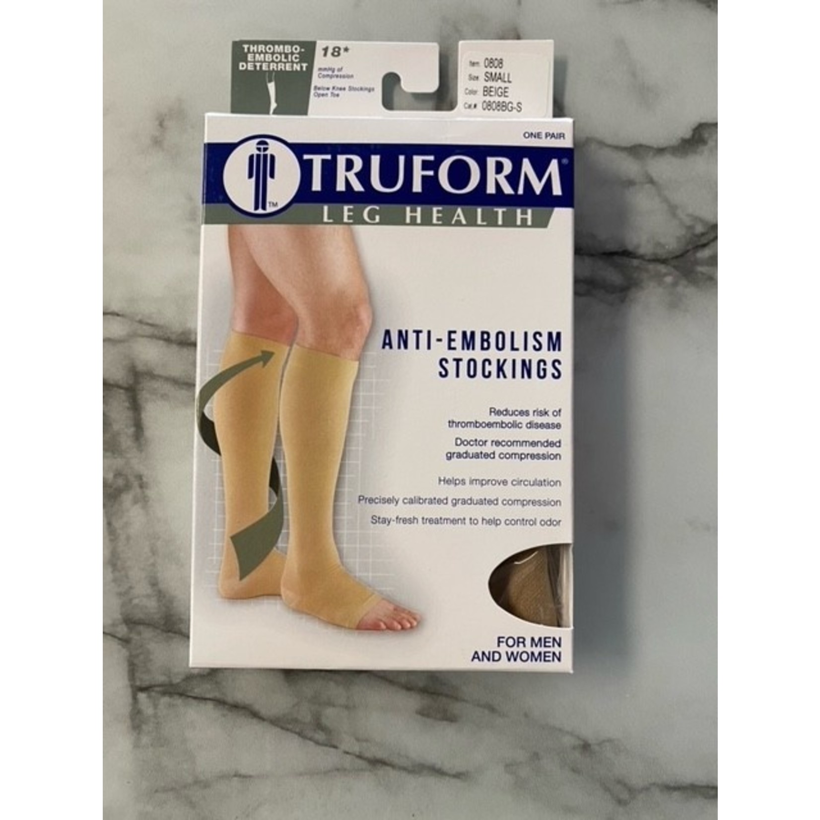 Unisex Anti-Embolism Stockings - 18 mmHg - Knee High - Open Toe