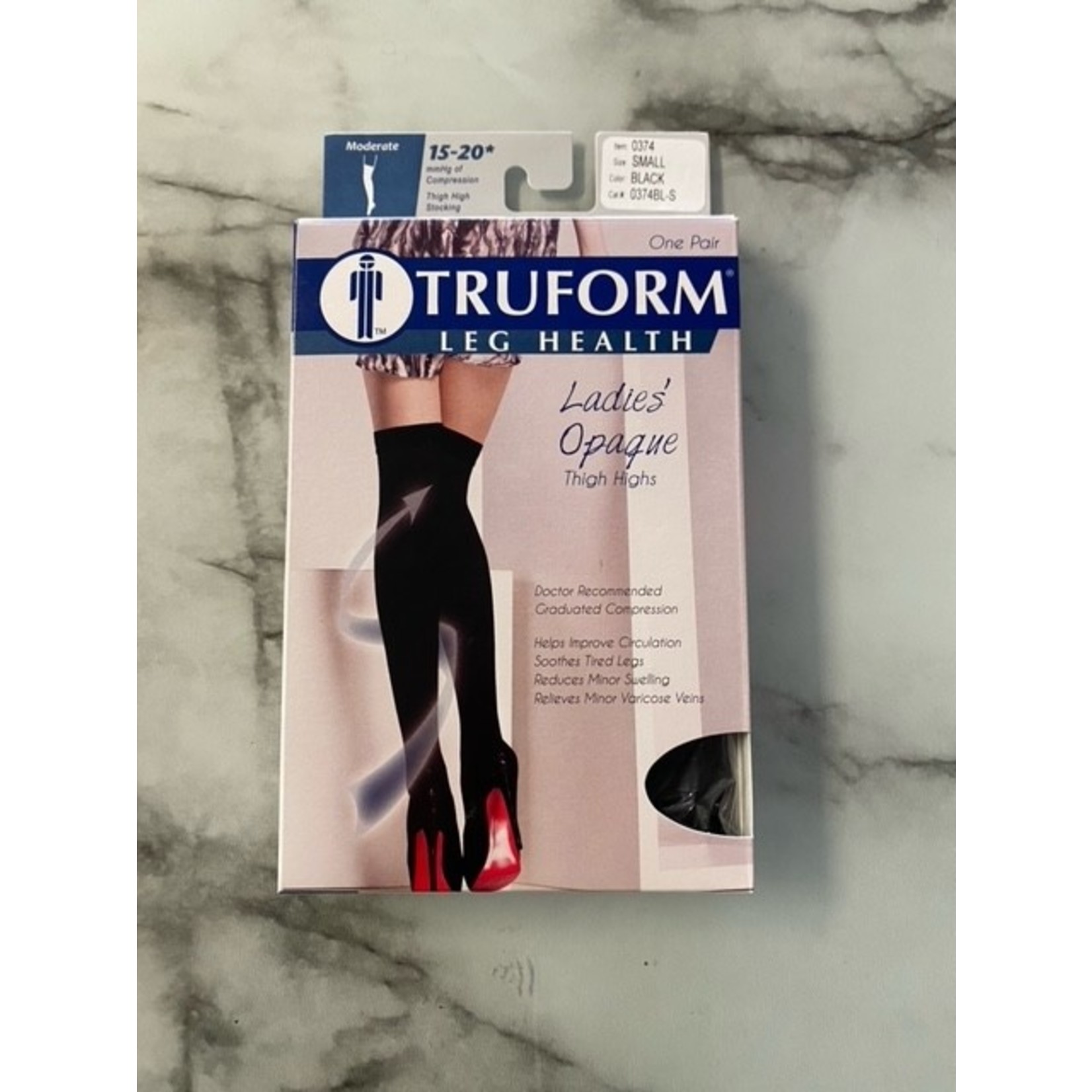 TRUFORM LADIES OPAQUE THIGH HIGH CLOSED TOE 15-20 MODERATE