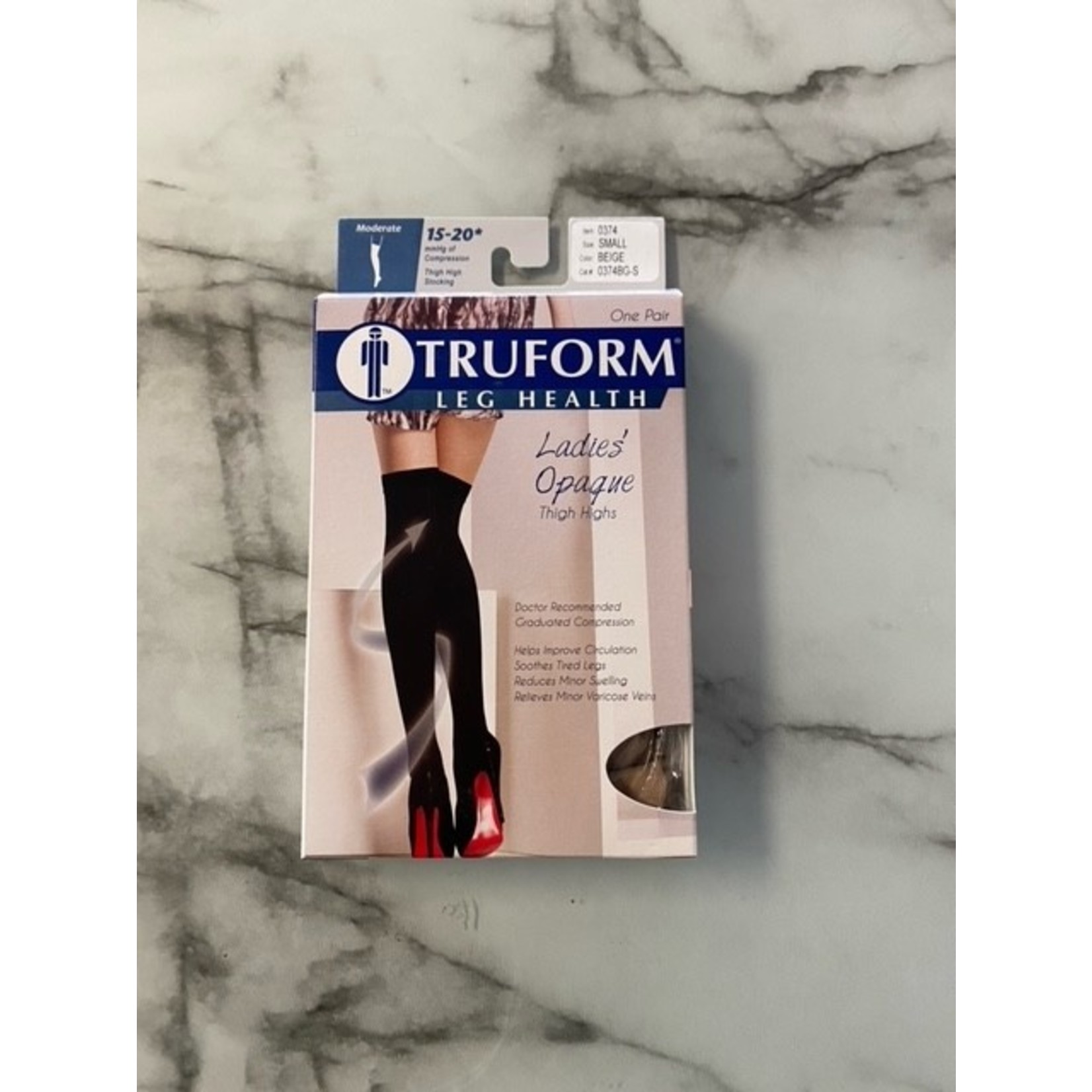 TRUFORM LADIES OPAQUE THIGH HIGH CLOSED TOE 15-20 MODERATE