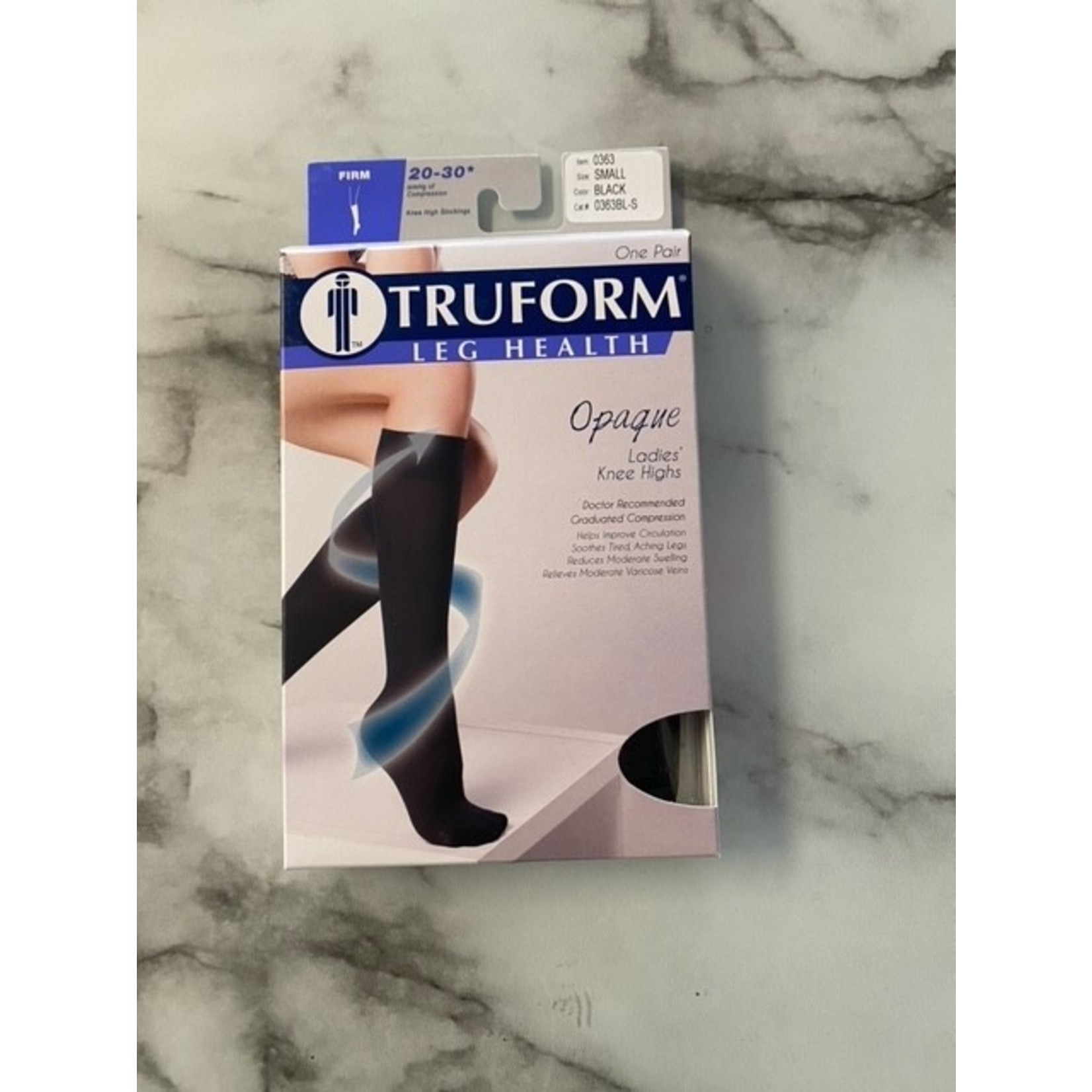 TRUFORM LADIES OPAQUE KNEE HIGH STOCKINGS CLOSED TOE  20-30 FIRM